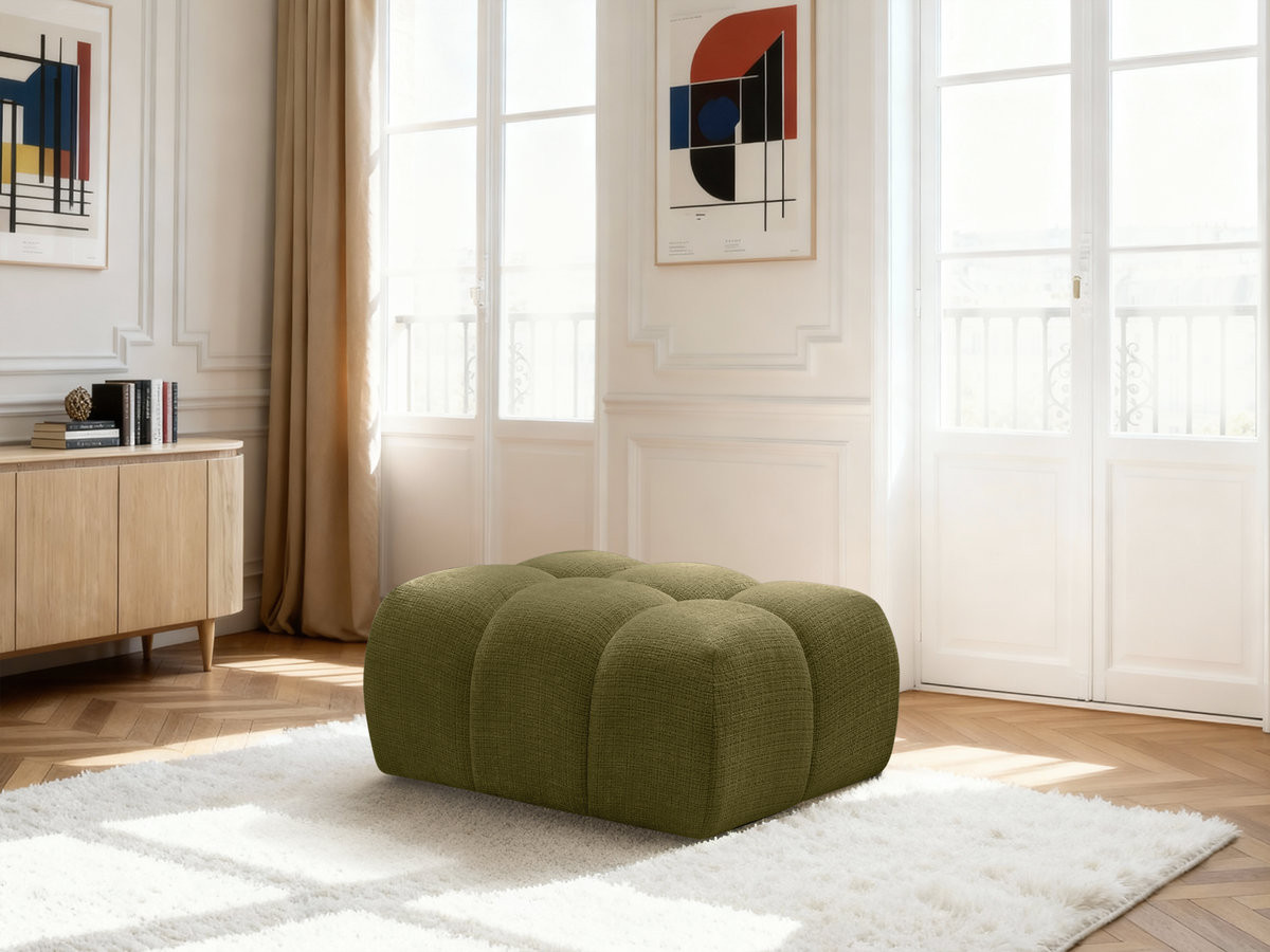 Bobochic Melisse Pouf Strukturstoff Grün