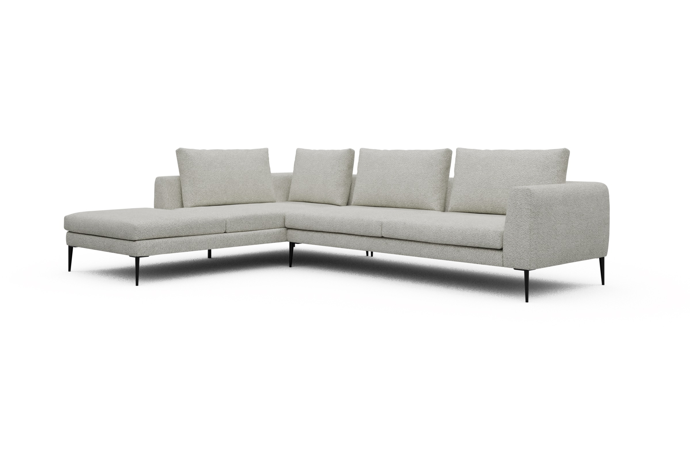 Ecksofa Paul Relax-Ecke rechts mit 3-Sitzer Vanora-Warm-Sand
