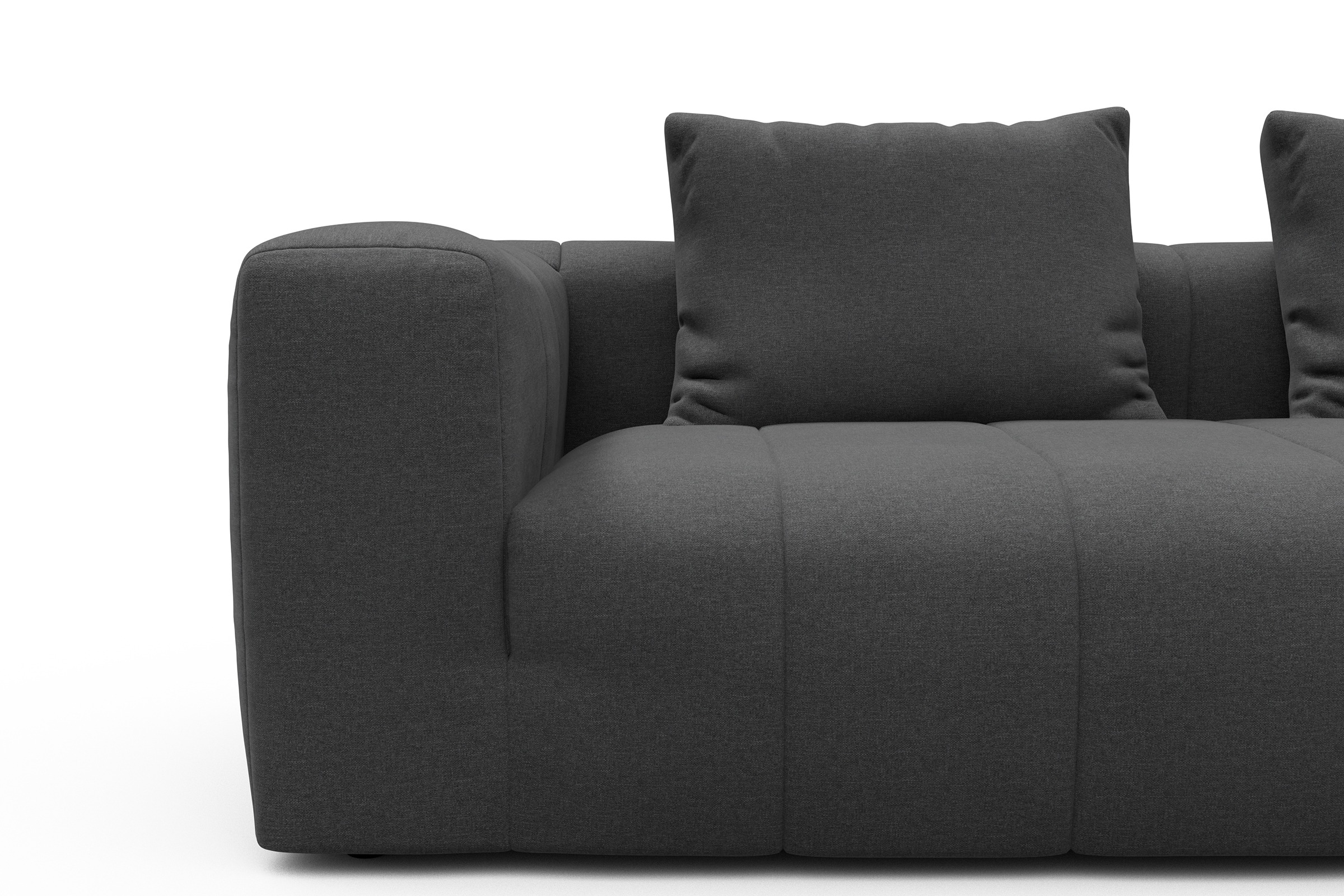 Ecksofa Hugo 2x 2,5-Sitzer Armlehne links Satya-Zinc