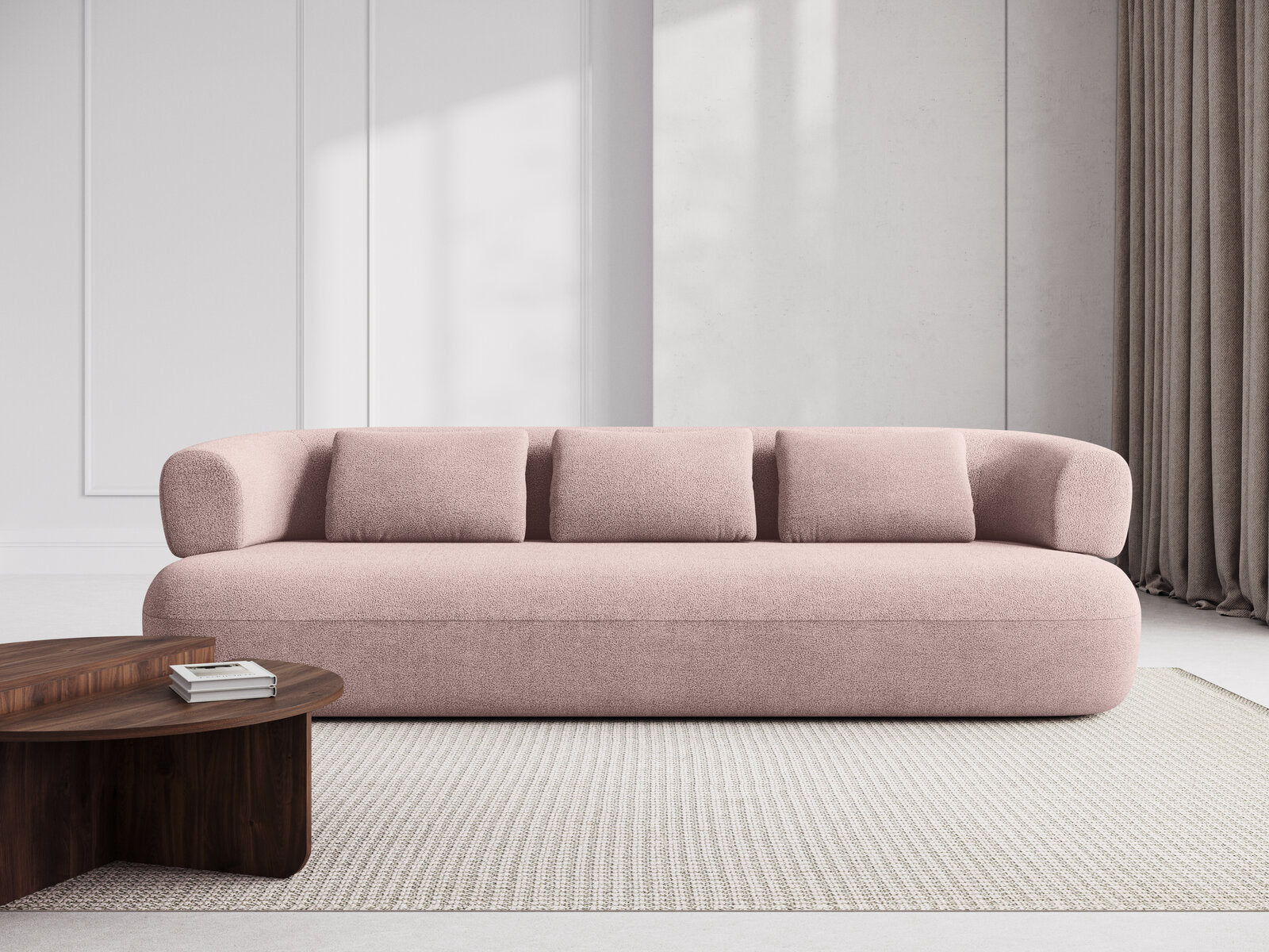 Micadoni Sofa Jenny 3-Sitzer Boucle Now or Never Puderrosa