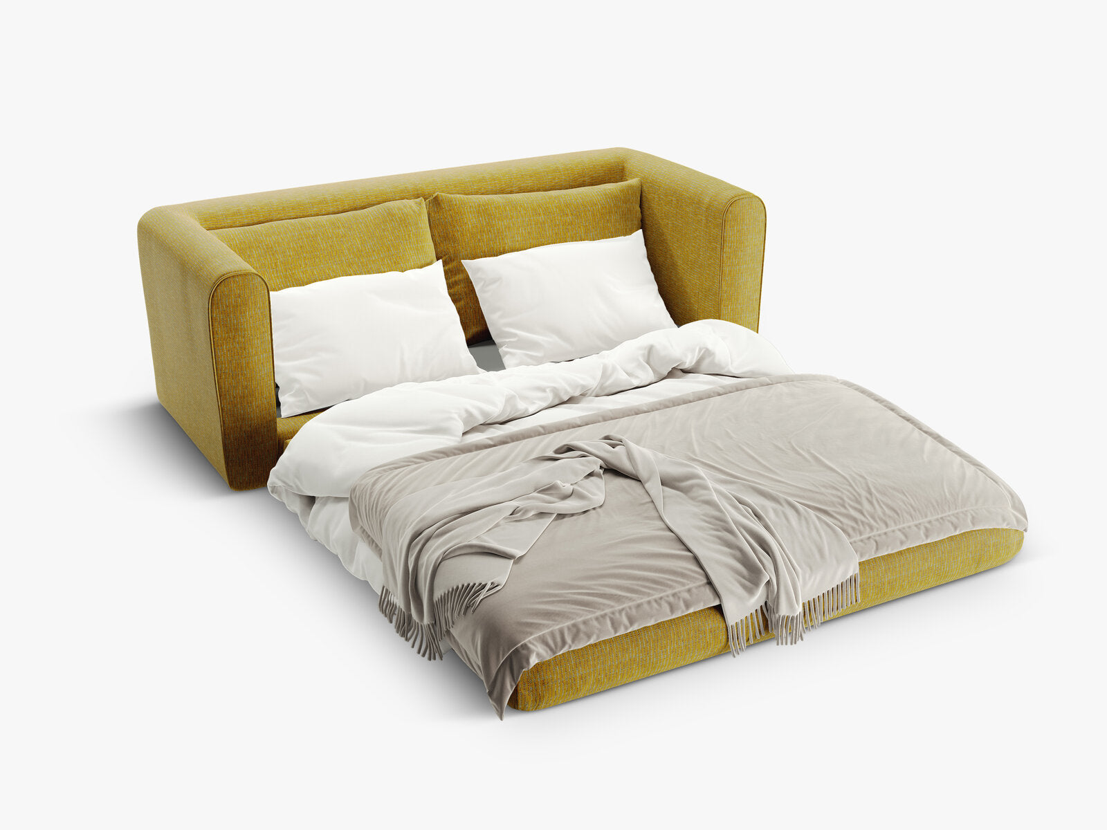 Micadoni Sofa Lido 2-Sitzer Strukturierter Stoff Sonnenblumen Melange