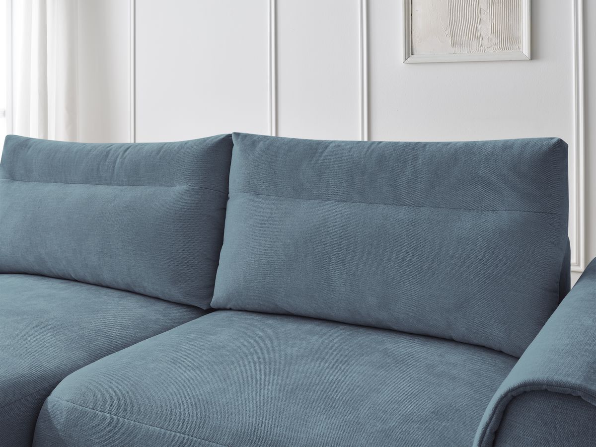 Bobochic Aden Ecksofa 246 × 152 cm Stoff Hellblau Ecke links