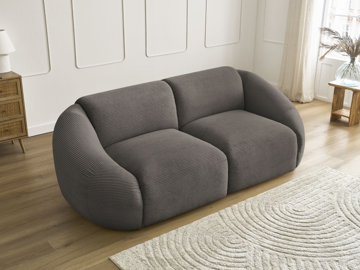 Bobochic Tina Sofa 2-Sitzer Cordsamt Taupe