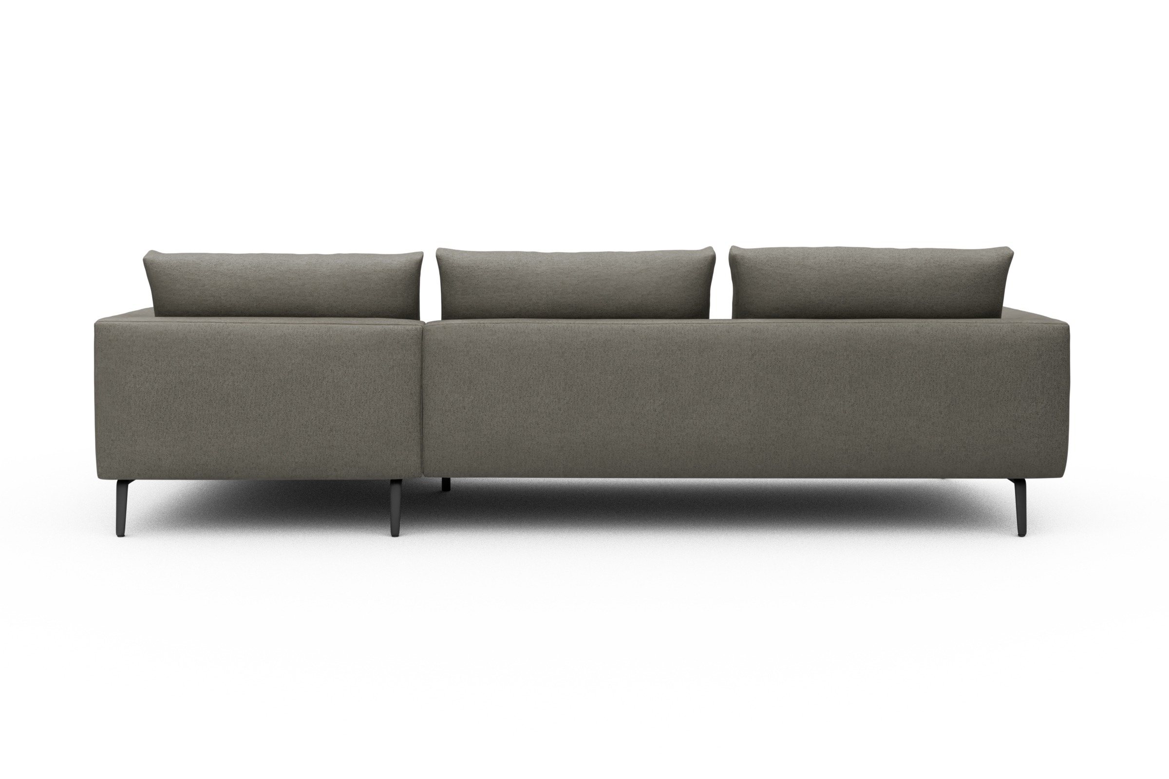 Ecksofa Karl Chaiselongue rechts mit 2,5-Sitzer Denari-Warm-Grey