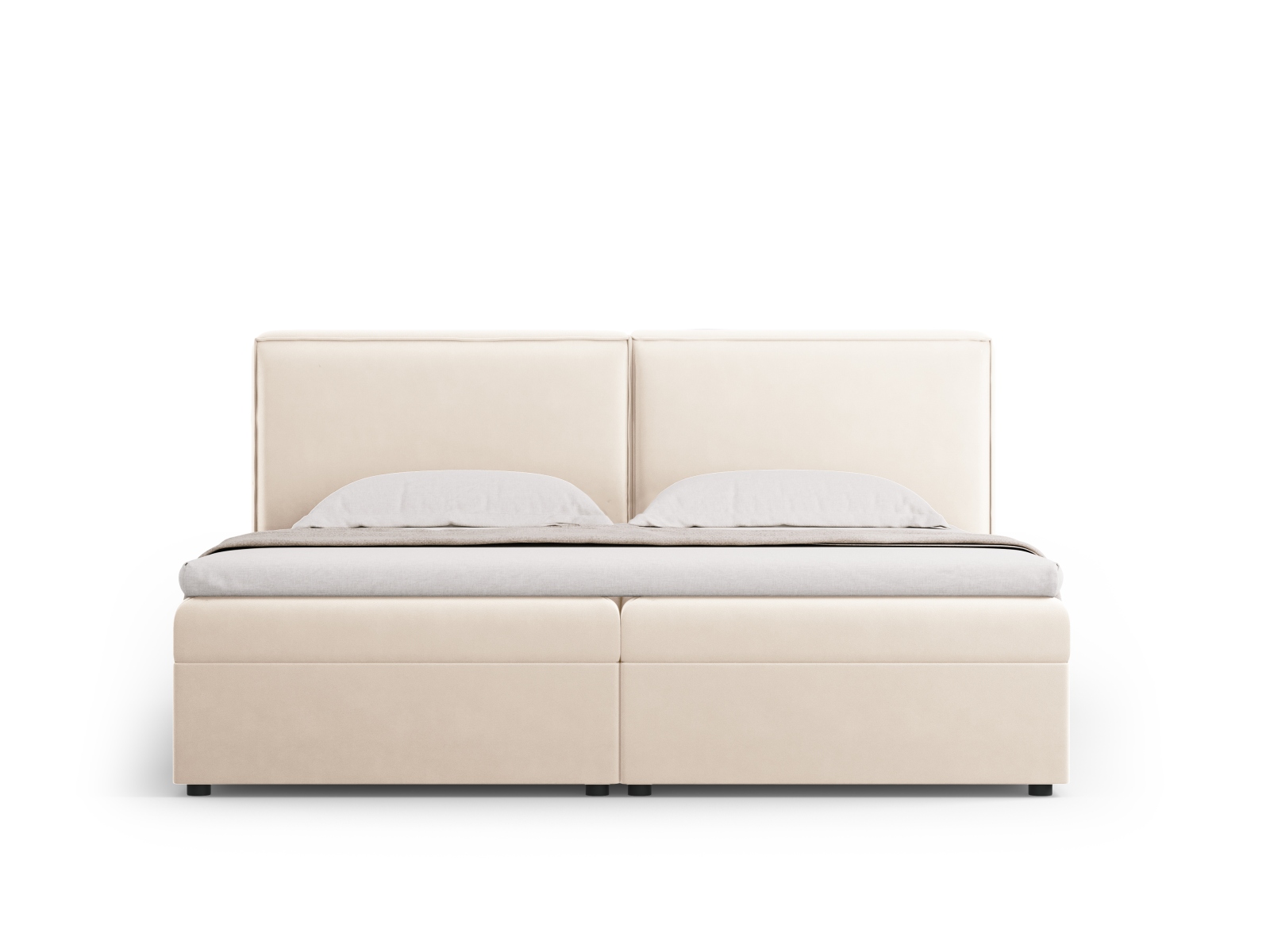 Cosmopolitan Design Boxspringbett Arendal 180x200 Samt Bluvel Helles Beige