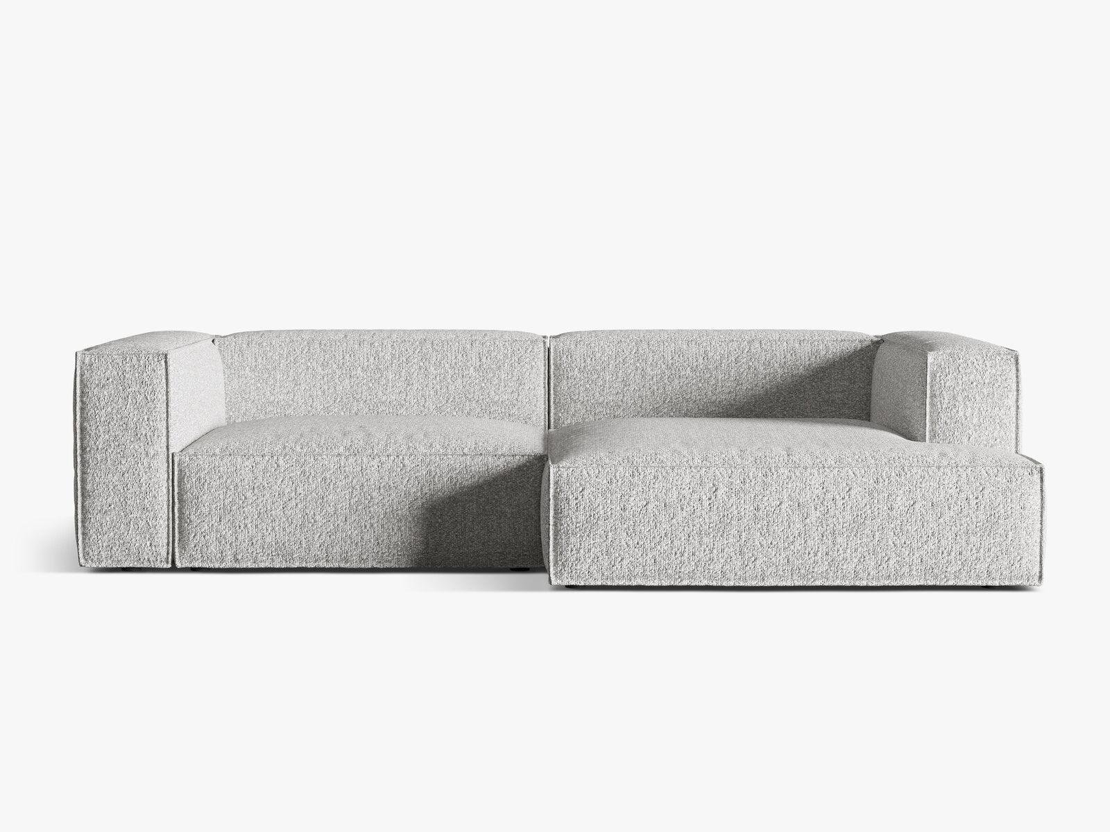 Micadoni Ecksofa Nuria 4-Sitzer Rechts Boucle Silber