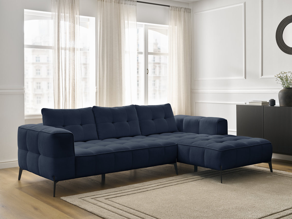 Bobochic Anis Ecksofa Strukturstoff Blau Ecke rechts