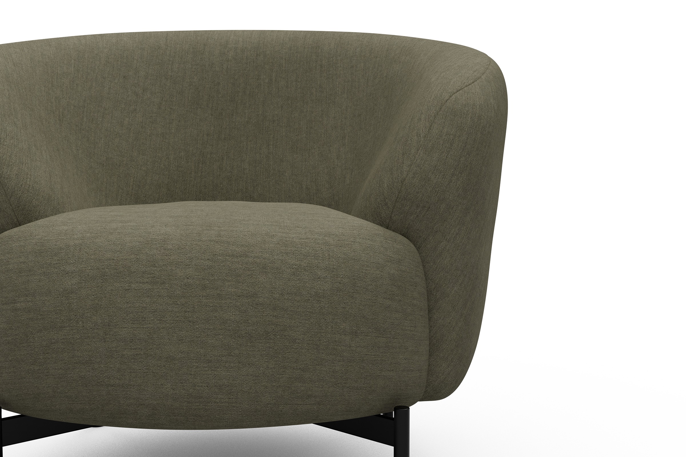 Sessel Ronda X-Metallgestell Schwarz Vivus-Dusty-Olive