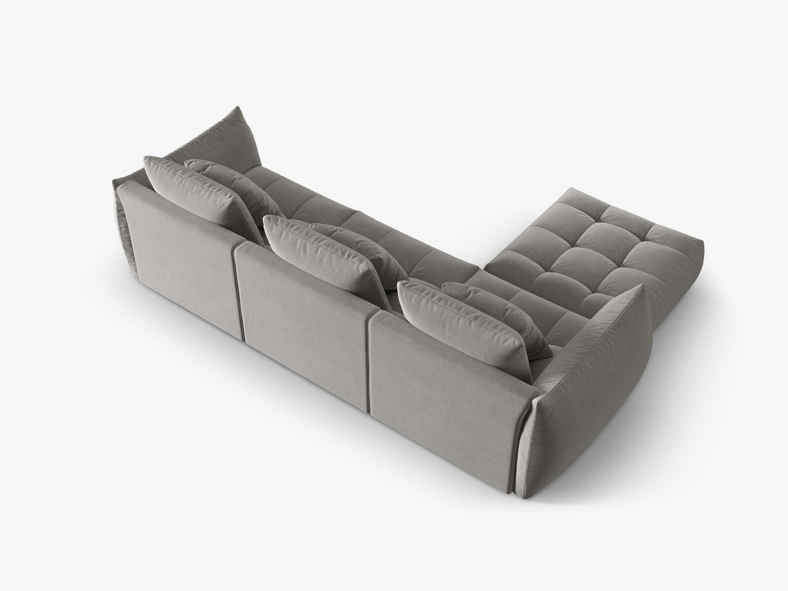 Micadoni Ecksofa Bloom 2-Sitzer Samt Grau