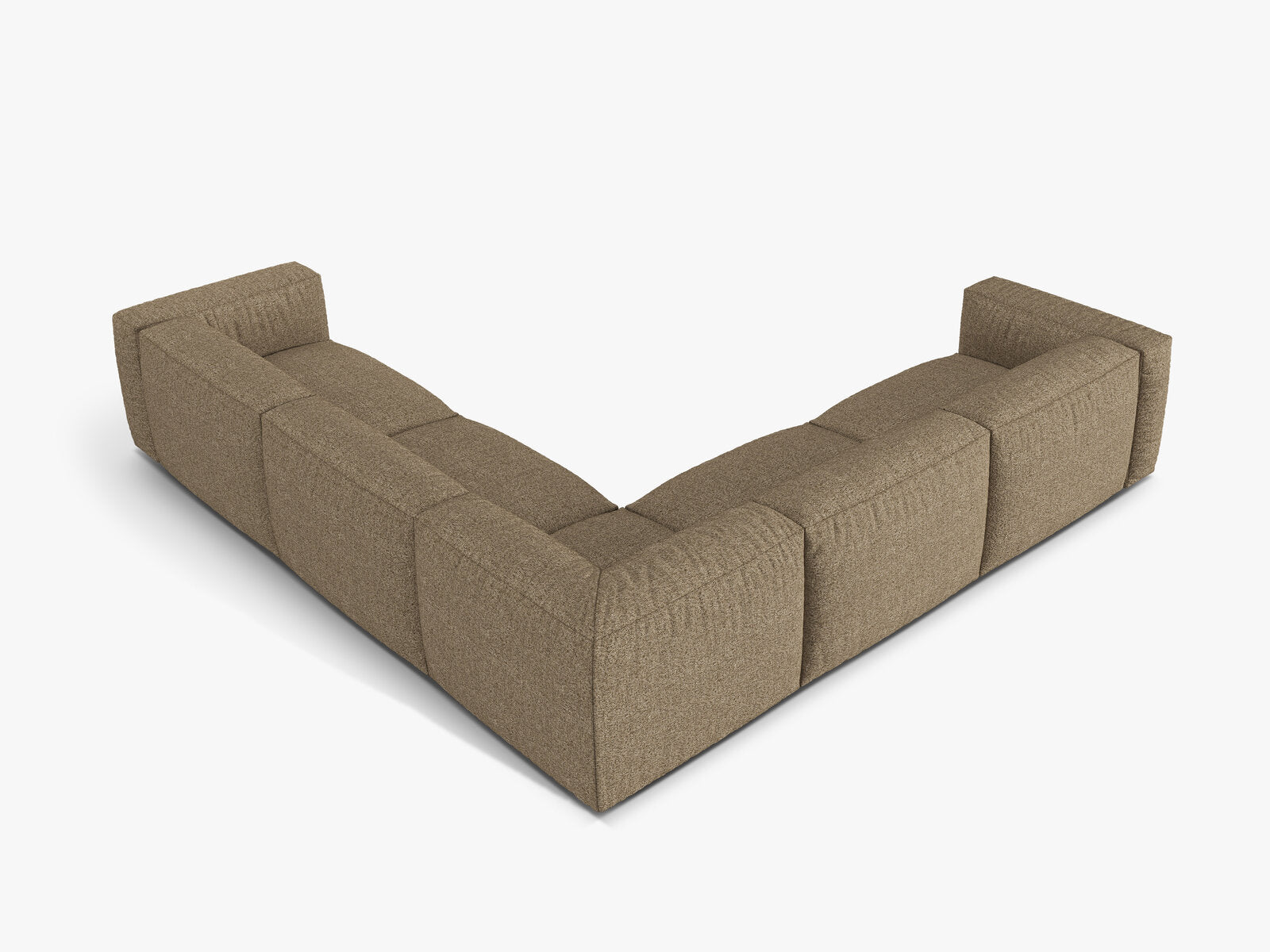 Micadoni modulares symmetrisches Ecksofa XL Martina 5-Sitzer Boucle Monet Cappuccino
