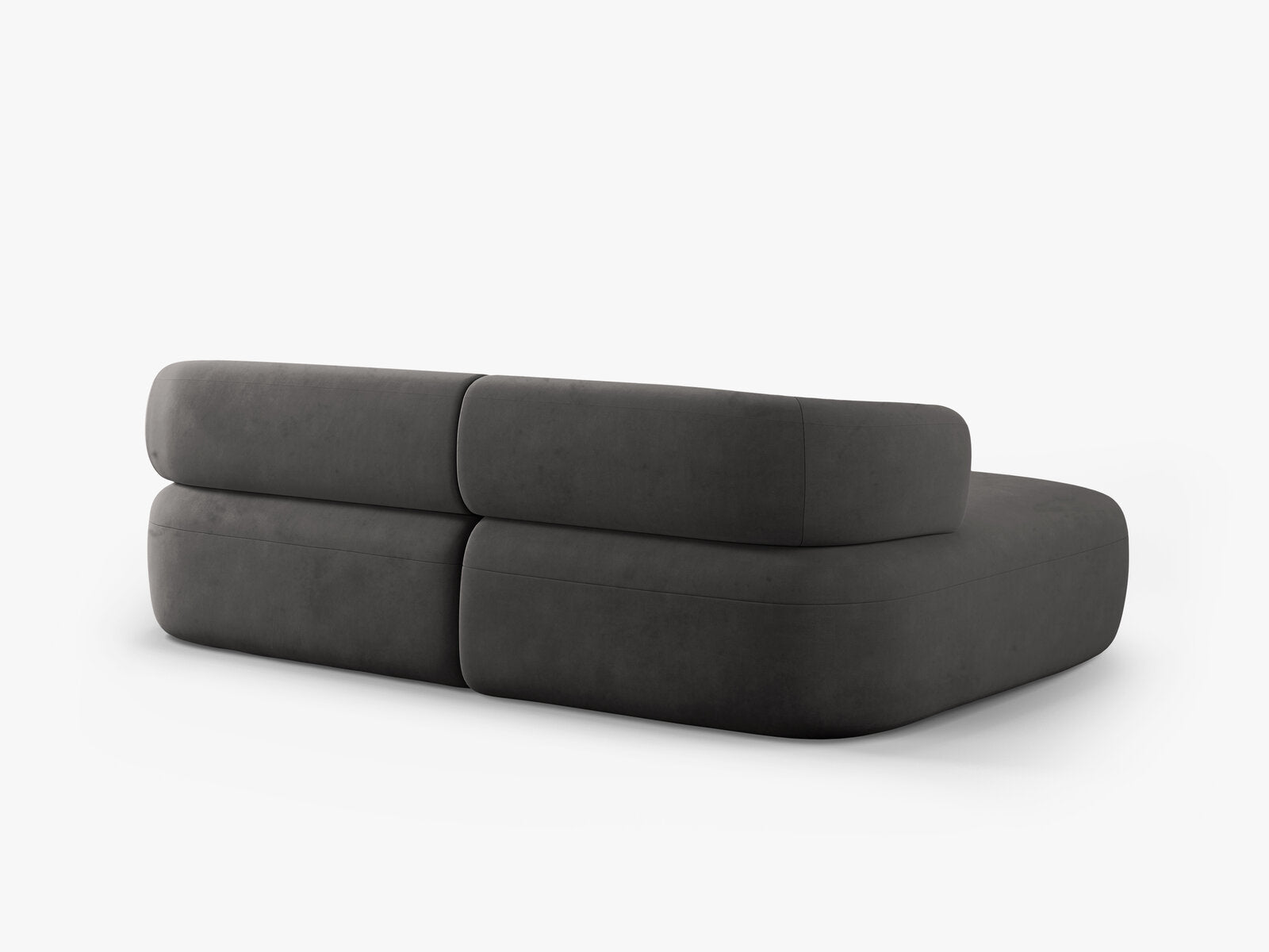Micadoni 5-Sitzer Ecksofa Jenny Kleine Version Links Samt Salvador Dunkelgrau