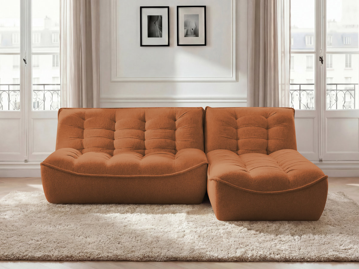 Bobochic Serena Ecksofa Melange-Stoff Orange