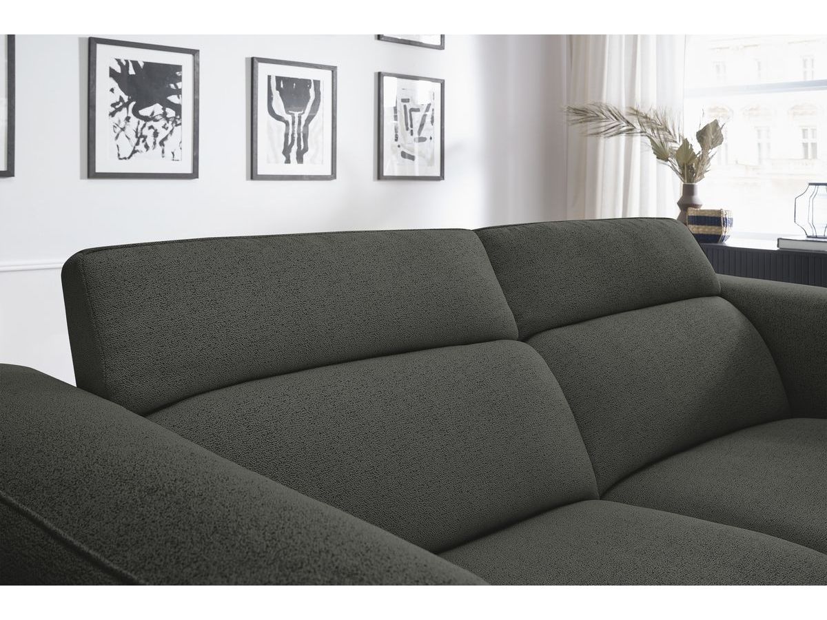 Bobochic William Sofa 3-Sitzer Melange-Stoff Dunkelgrau