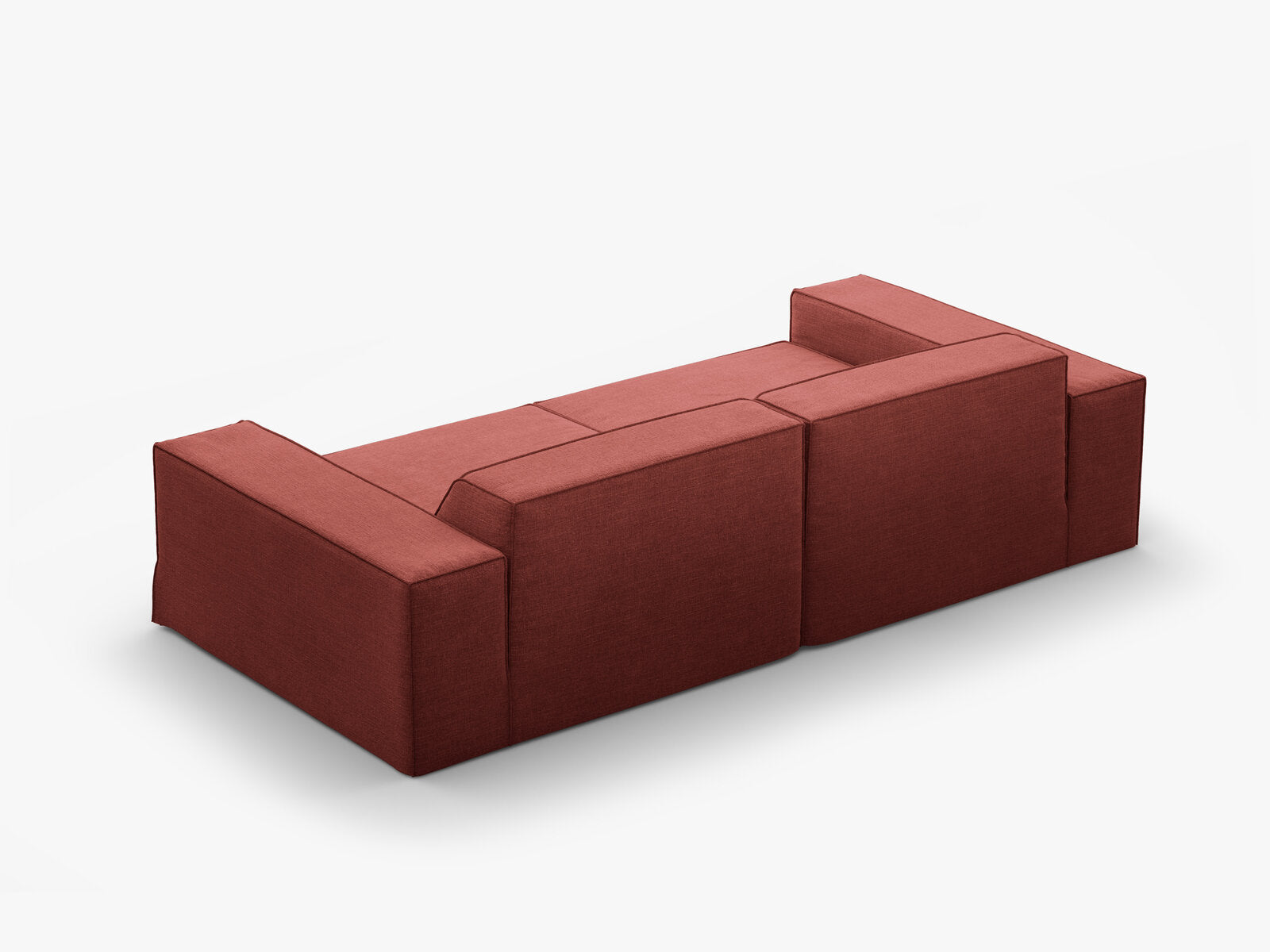 Micadoni 3-Sitzer Sofa Jodie Strukturierter Stoff Lins Kirschholz