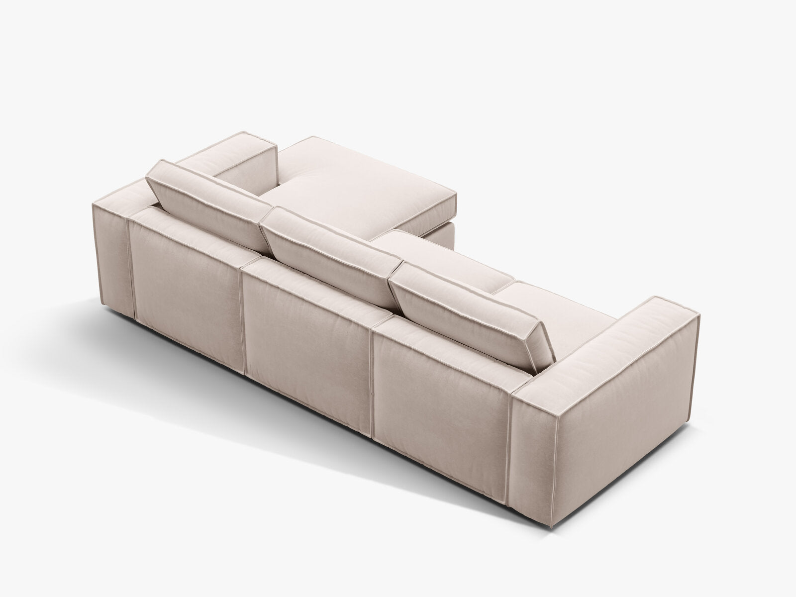 Micadoni modulares Ecksofa Pola 3-Sitzer Rechts Samt Salvador Beige
