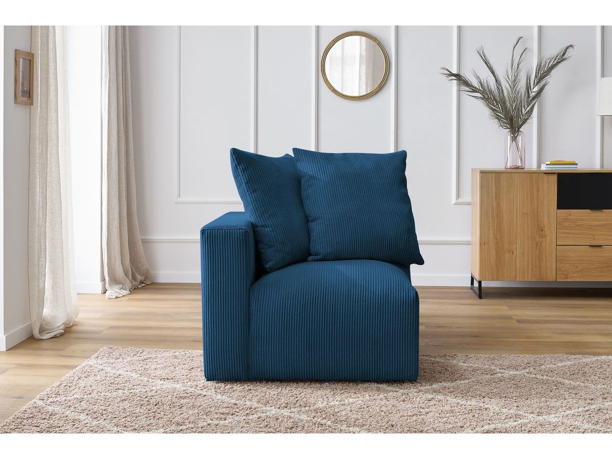 Bobochic Voltaire Eckmodul Cordsamt Dunkelblau Ecke links
