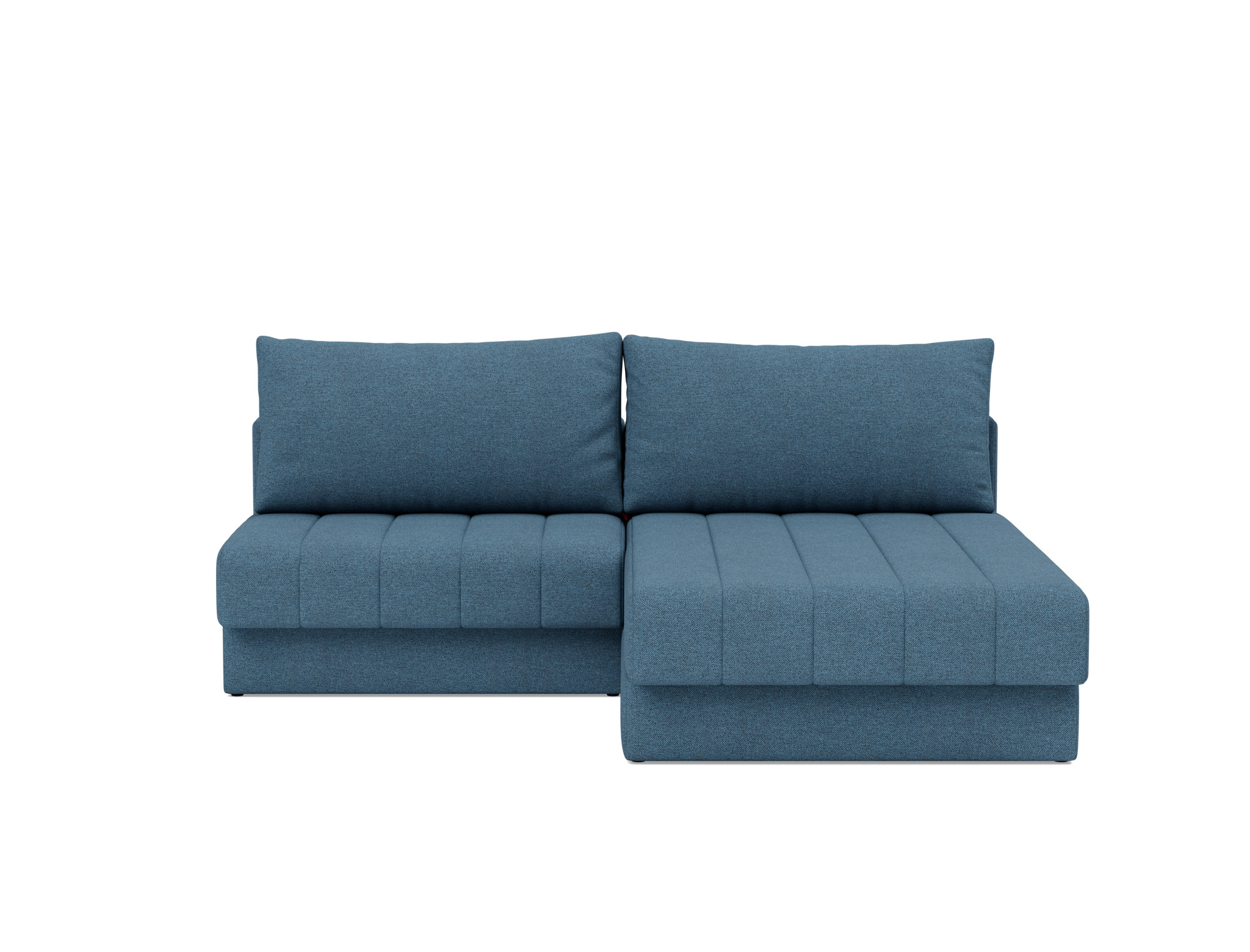 Schlafsofa Akello mit Chaiselongue Strukturierter Stoff Weda 302-Weda-Blue