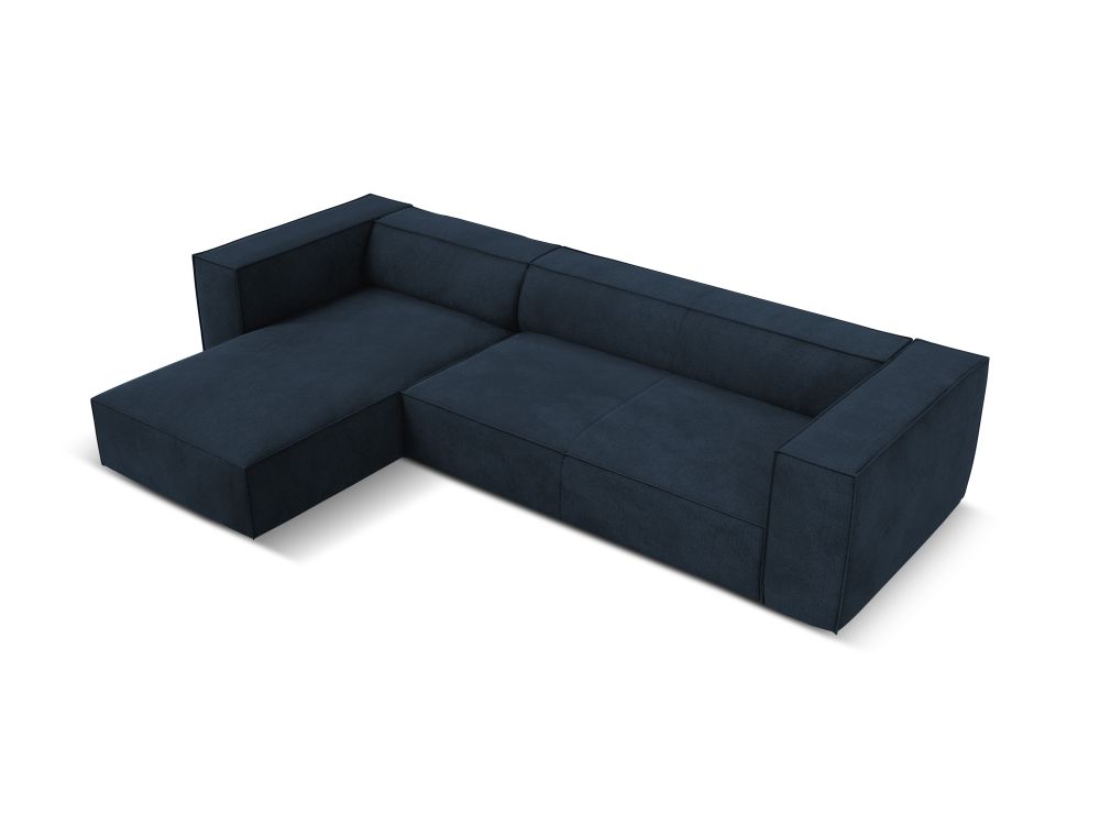 Cosmopolitan Design Ecksofa Turin 5-Sitzer Strukturierter Stoff Rosario Dunkelblau Links