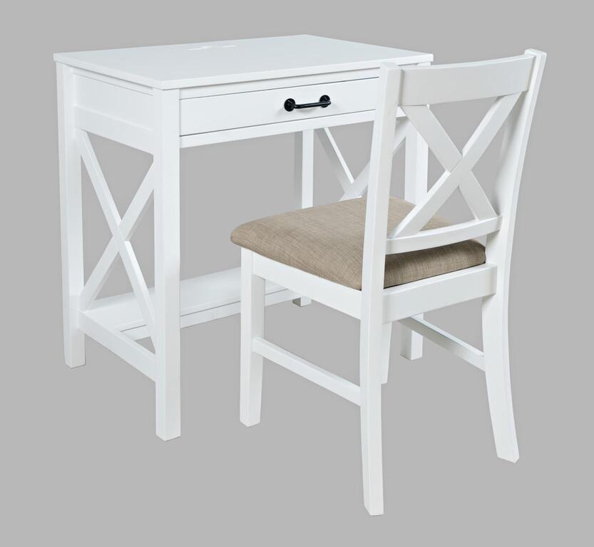 Livin Hill Set Avola: Schreibtisch 76 cm + Stuhl Weiß