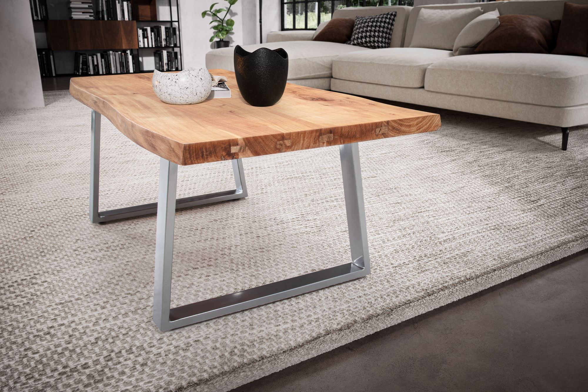 Couchtisch Lonset Akazie Massivholz 120 × 60 × 46 cm