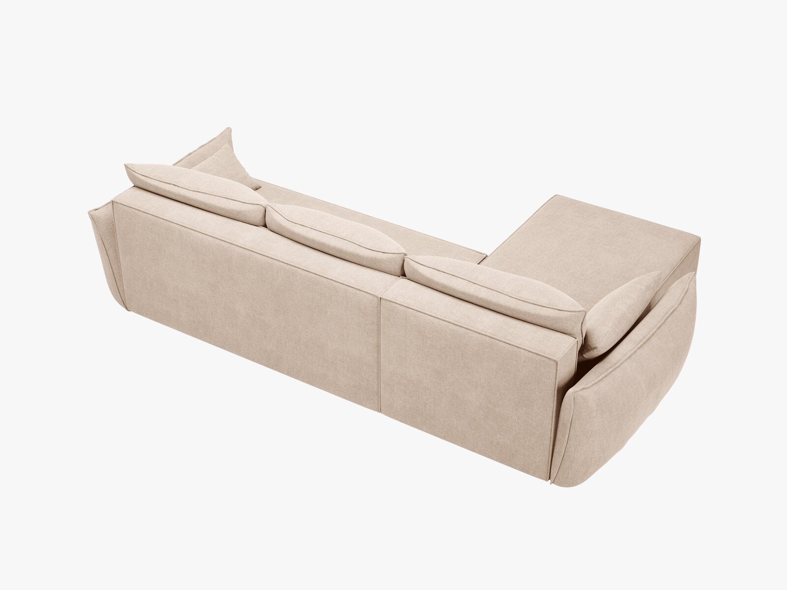 Micadoni Kaelle Ecksofa 4-Sitzer mit Schlaffunktion Rechts Chenille Over The Horizon Beige