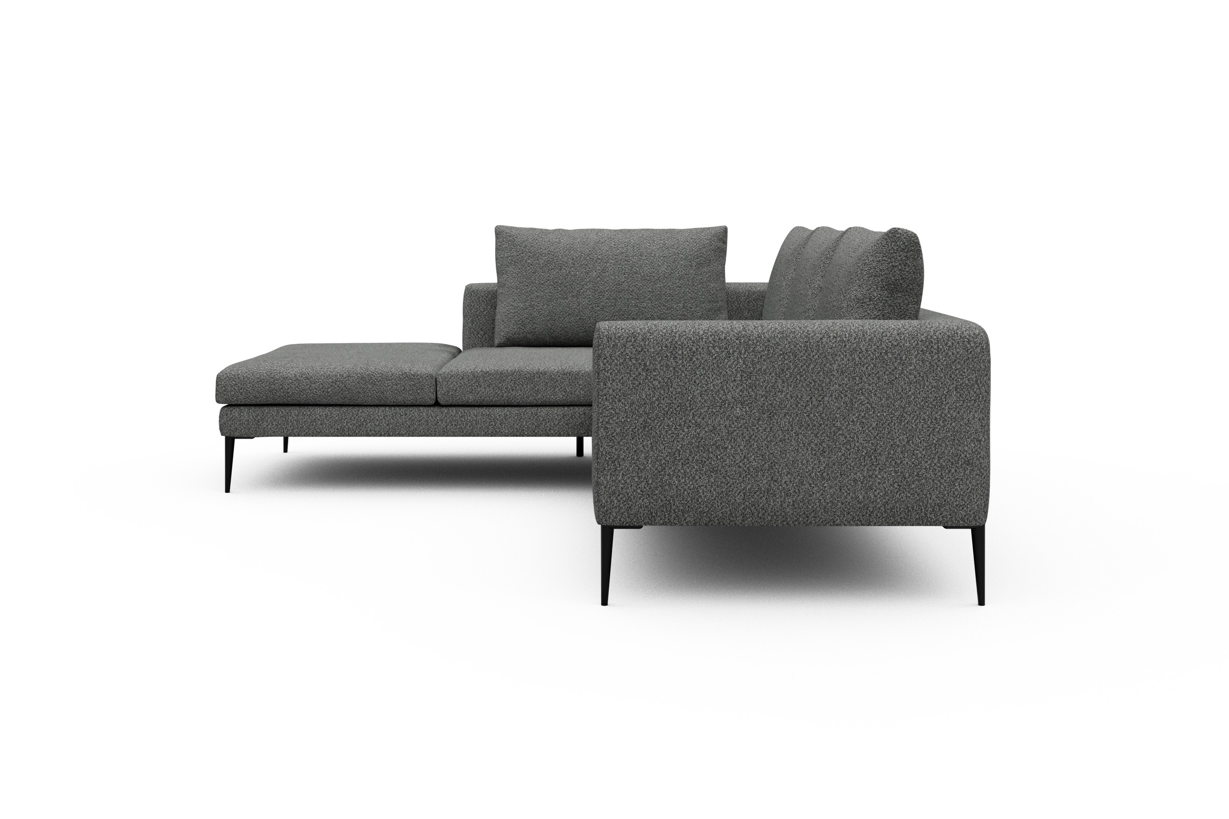 Ecksofa Paul Relax-Ecke links mit 2-Sitzer Vanora-Warm-Grey