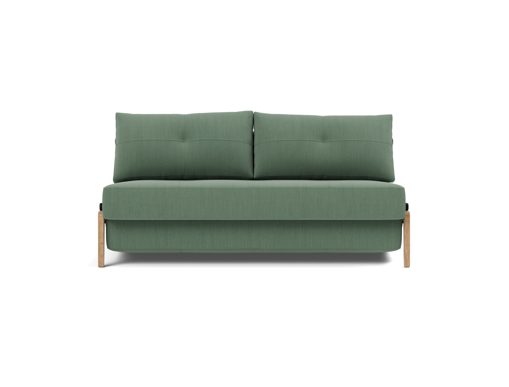 Schlafsofa Cubed 160 Flachgewebe Elegance 518-Green Beine Eiche