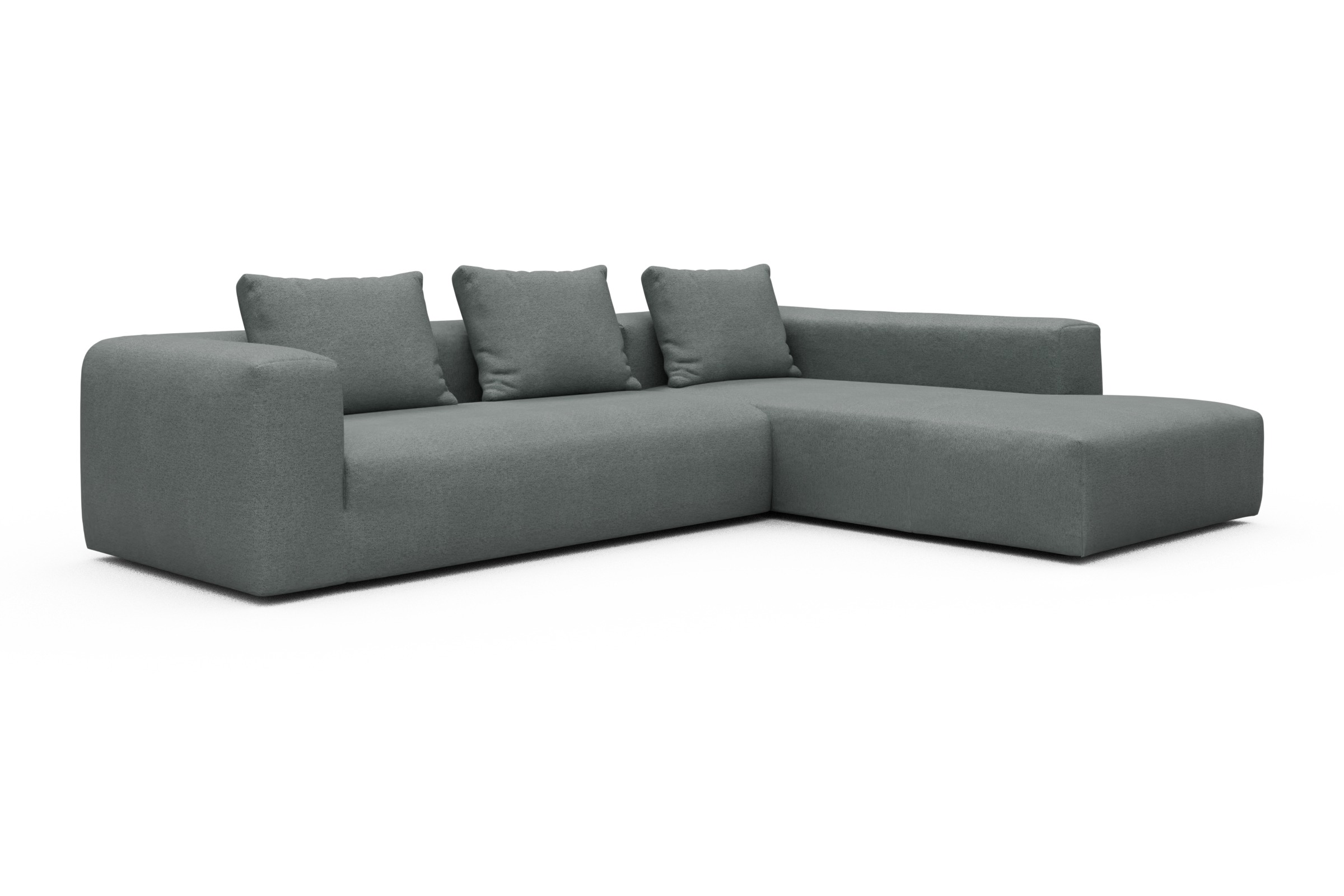 Ecksofa Fred Relax-Ecke rechts mit 2,5-Sitzer Denari-Soft-Grey
