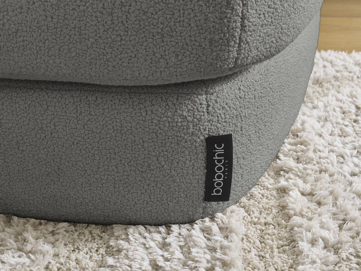 Bobochic Leonore Pouf Bouclé-Stoff Dunkelgrau