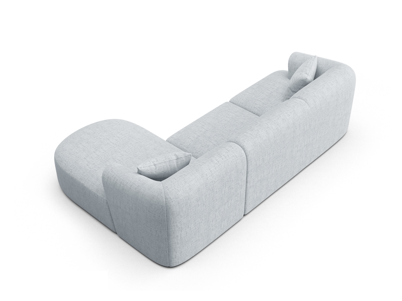 Cosmopolitan Design Ecksofa Campi 4-Sitzer Strukturierter Stoff Moly Hellgrau Rechts