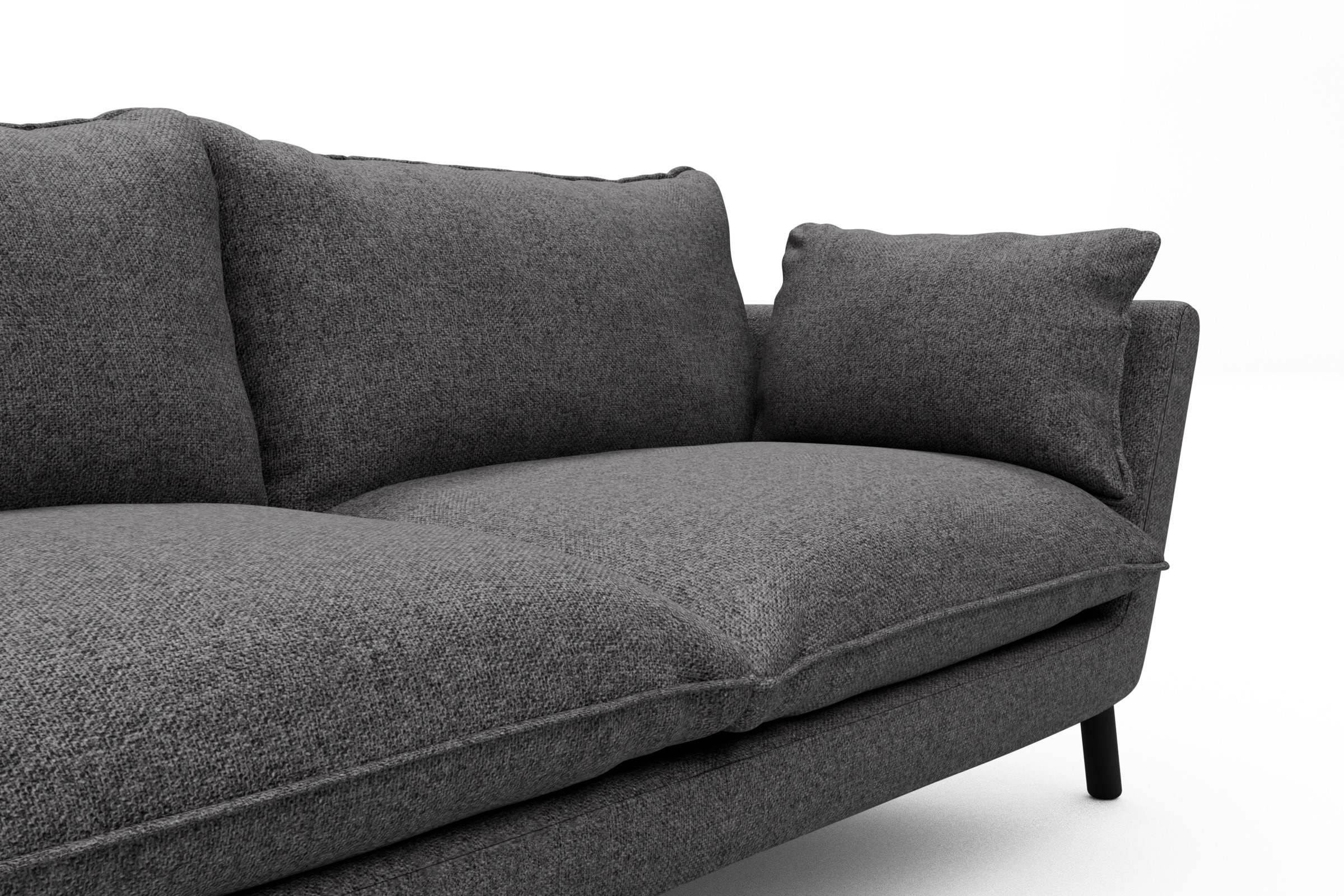 Sofa Emil PREMIUM 2-Sitzer Beinfarbe Eiche Schwarz Sama-Antracite