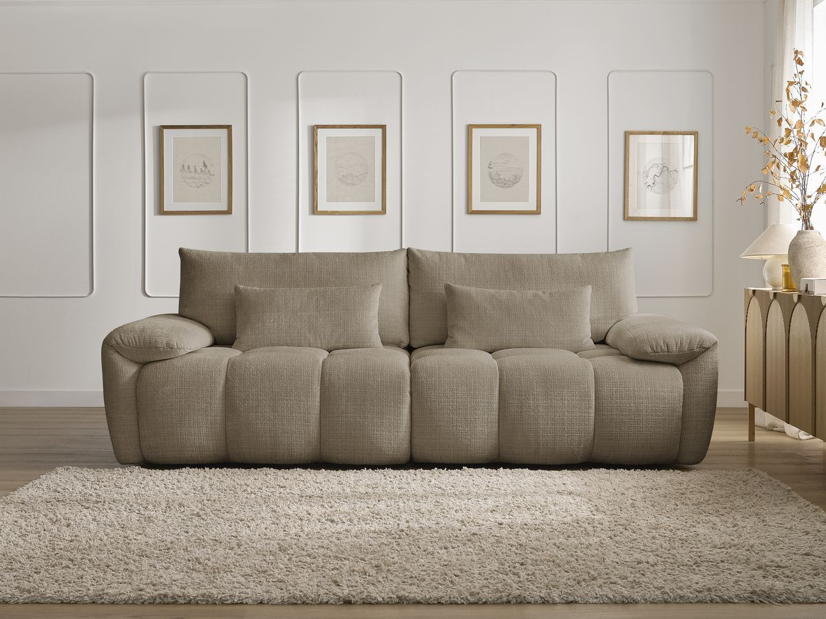Bobochic Ivane Sofa 3-Sitzer Strukturstoff Taupe