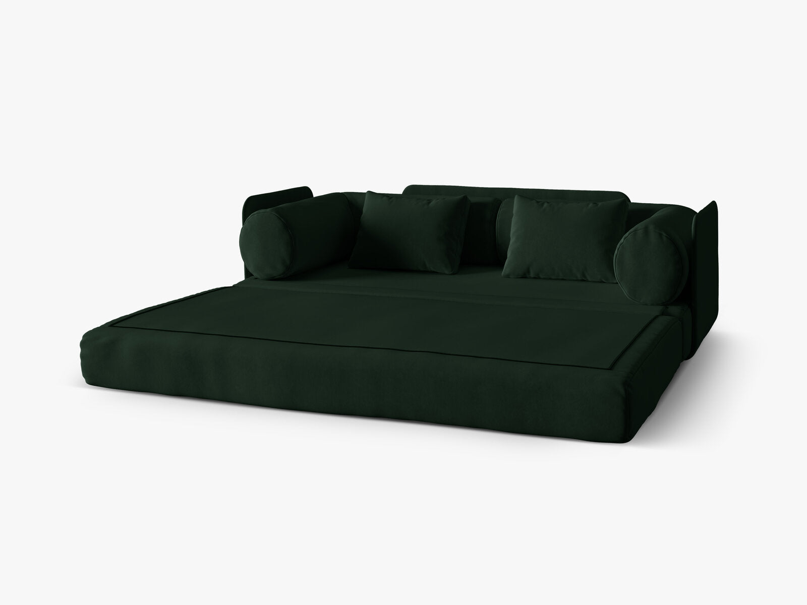 Micadoni Sofa Dreamy 3-Sitzer mit Schlaffunktion Samt Salvador Flaschengrün