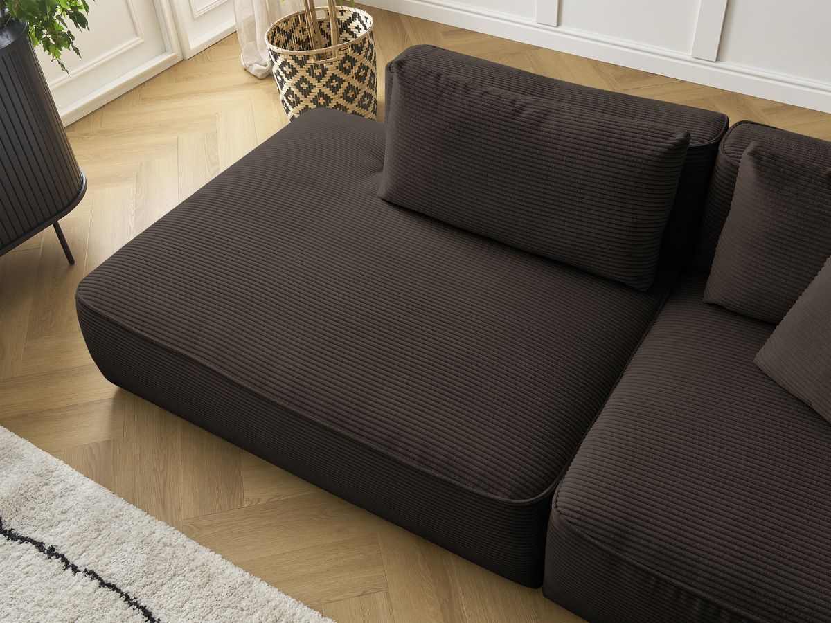 Bobochic Leopold Sofa 3-Sitzer Cordsamt Braun Armlehne rechts