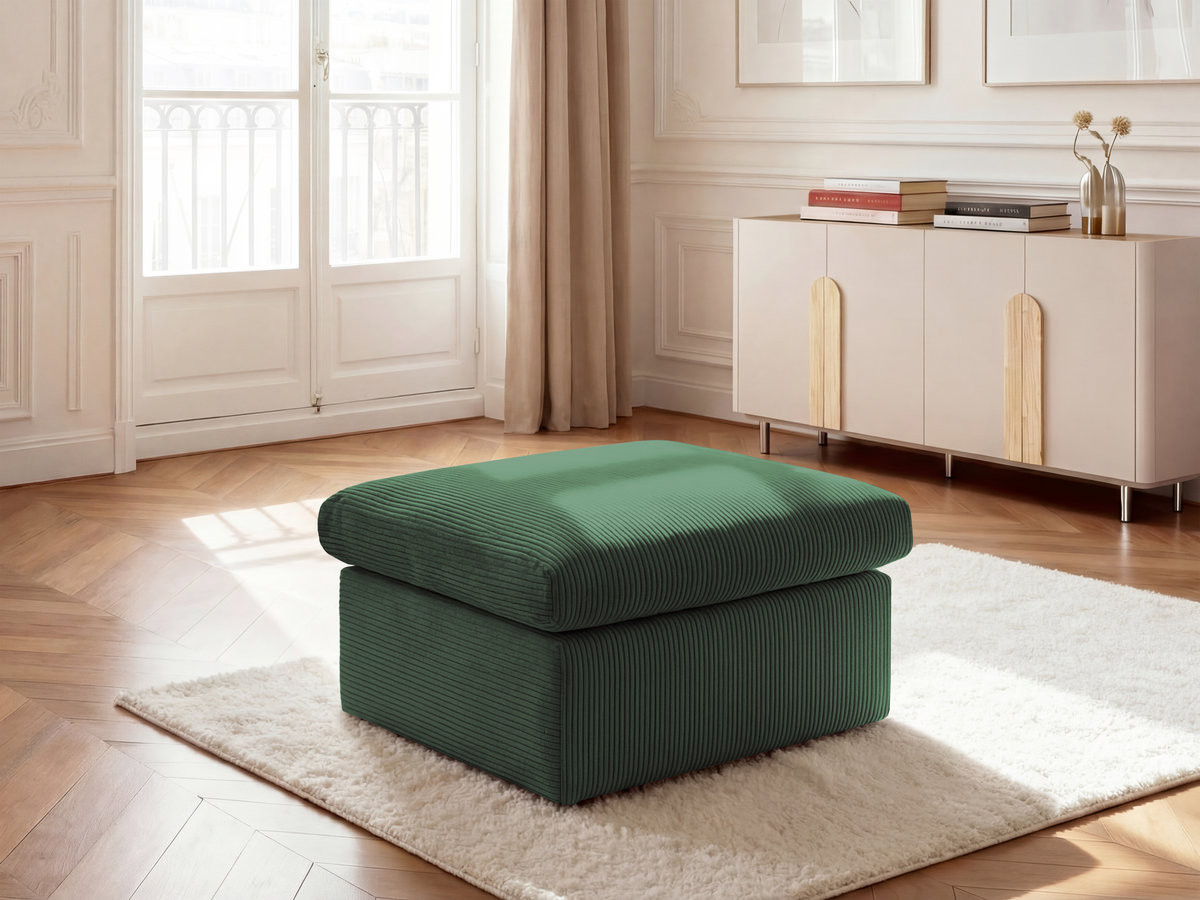 Bobochic Enore Pouf Cordsamt Dunkelgrün