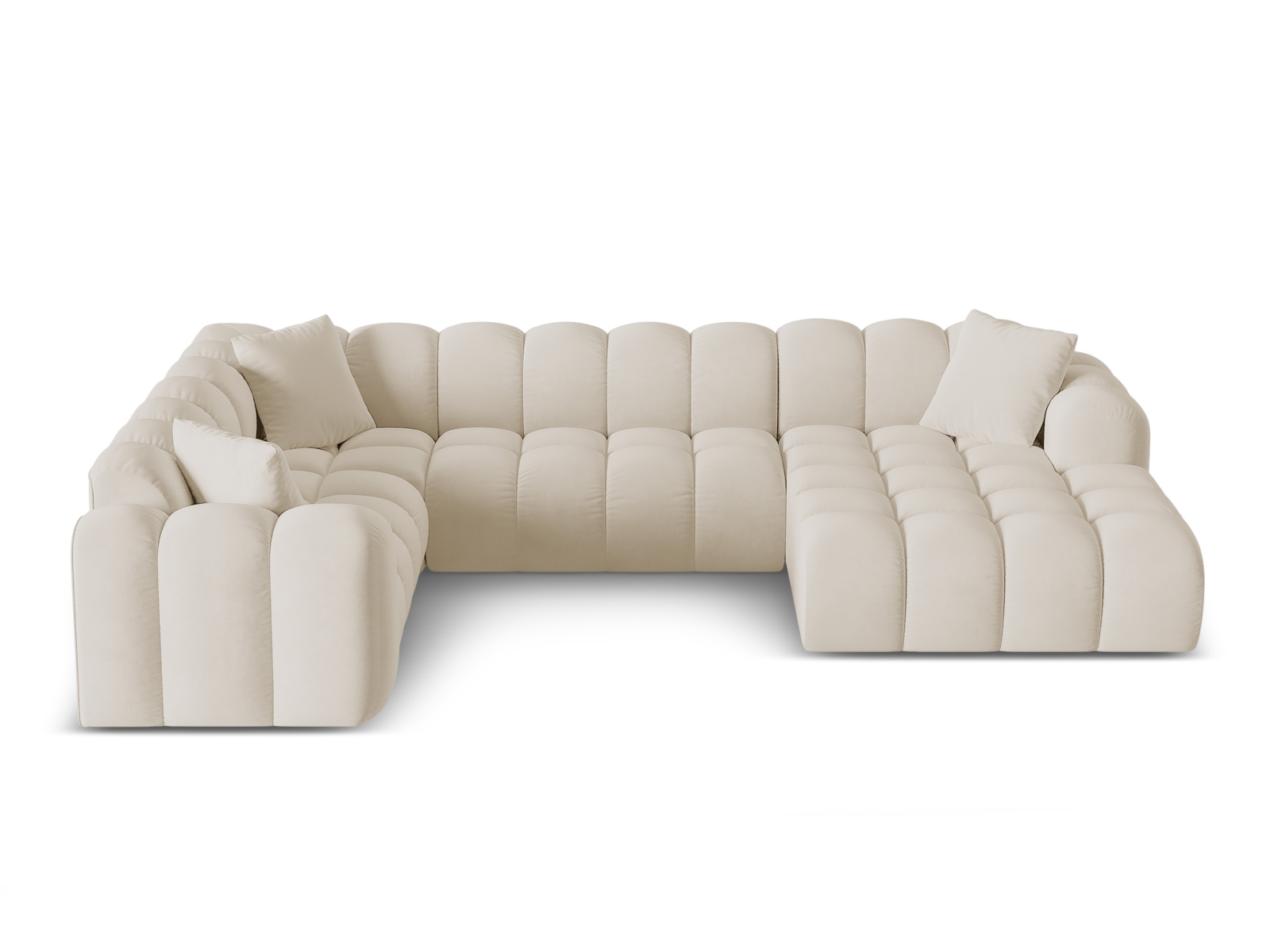 Cosmopolitan Design Panoramasofa Treno 4-Sitzer Samt Bluvel Dunkelbeige Links