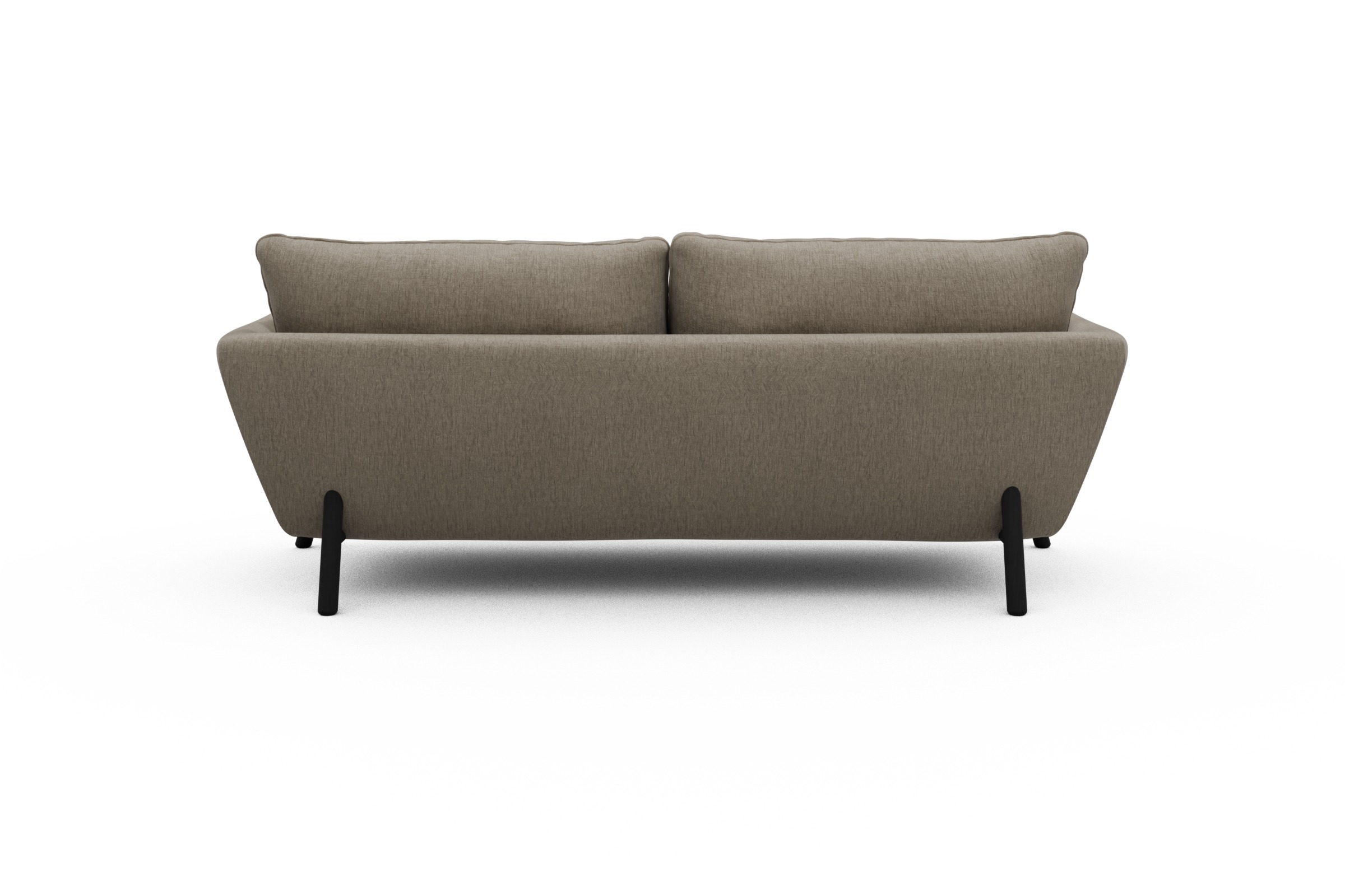 Sofa Emil 3-Sitzer Beinfarbe Eiche Schwarz Smooth-Beige