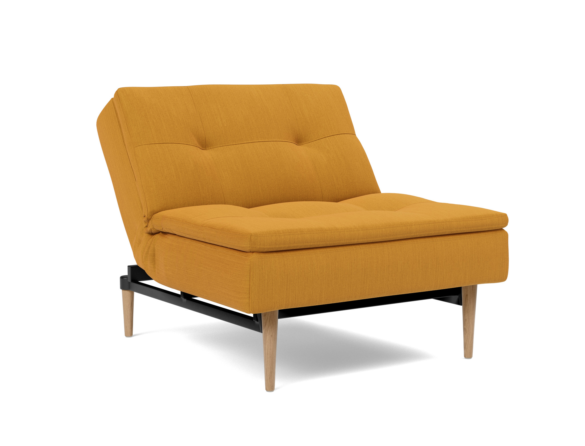 Sessel Dublexo Flachgewebe Elegance 507-Burned-Curry Beine Styletto Eiche hell