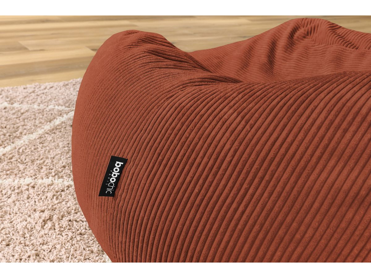 Bobochic Voltaire Pouf 120 × 70 cm Cordsamt Orange