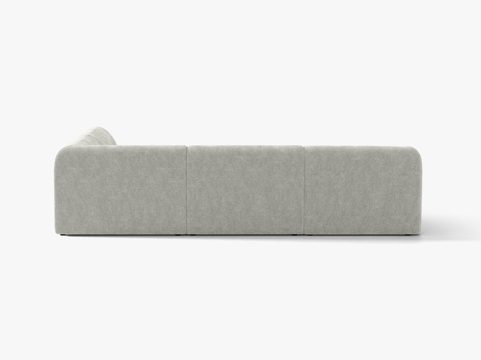 Micadoni Ecksofa Miley 6-Sitzer Rechts Chenille Eden Silber