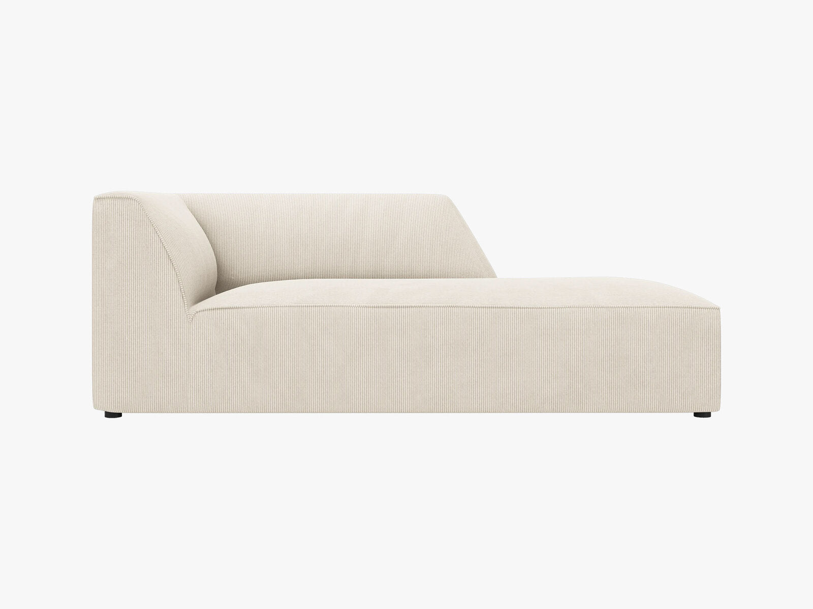 Micadoni Recamiere Ruby 1-Sitzer Rechts Kord Scala Helles Beige