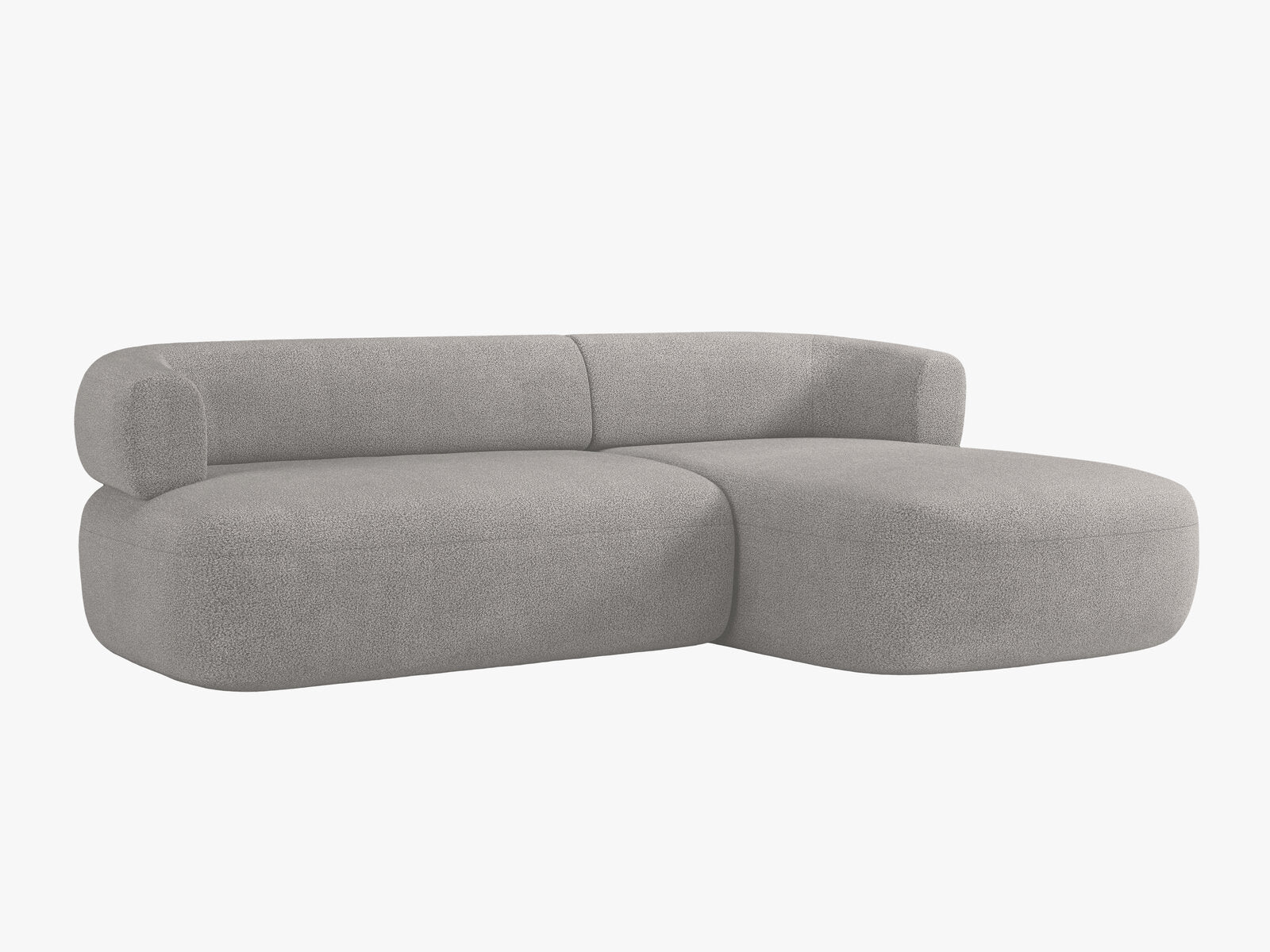 Micadoni 5-Sitzer Ecksofa Jenny Rechts Boucle Now or Never Hellgrau