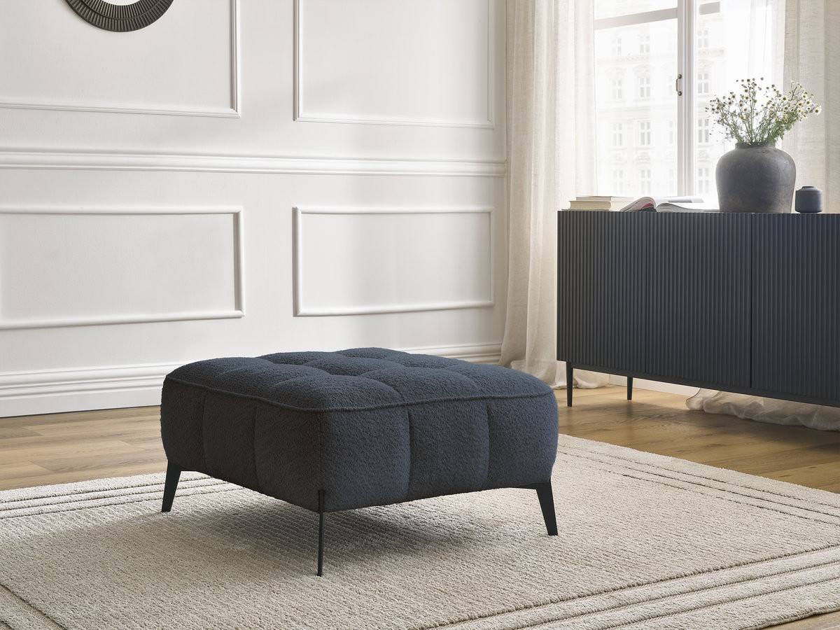 Bobochic Anis Pouf Bouclé-Stoff Dunkelblau