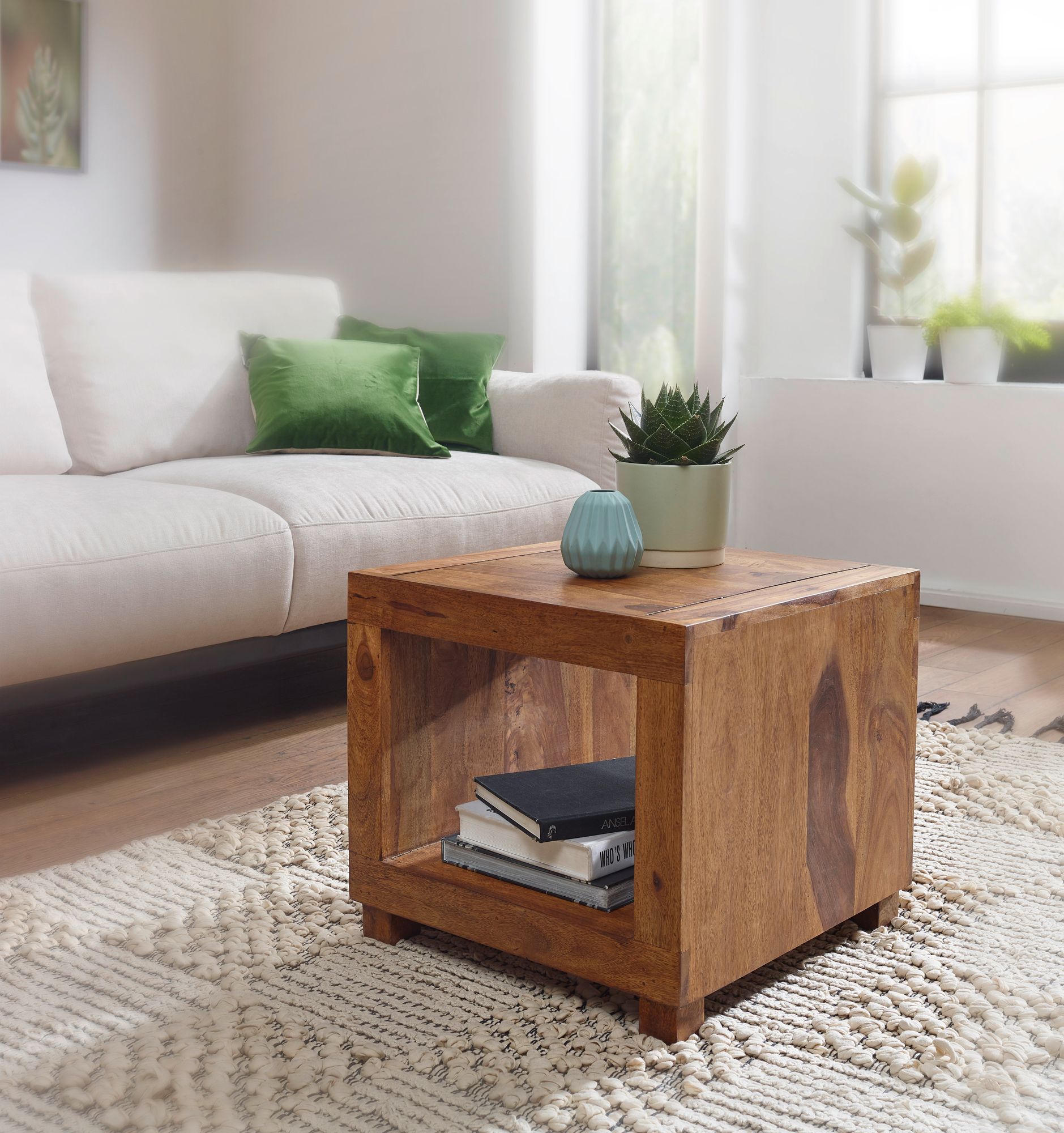 Couchtisch Aalvik Sheesham Massivholz 50 × 50 × 45 cm