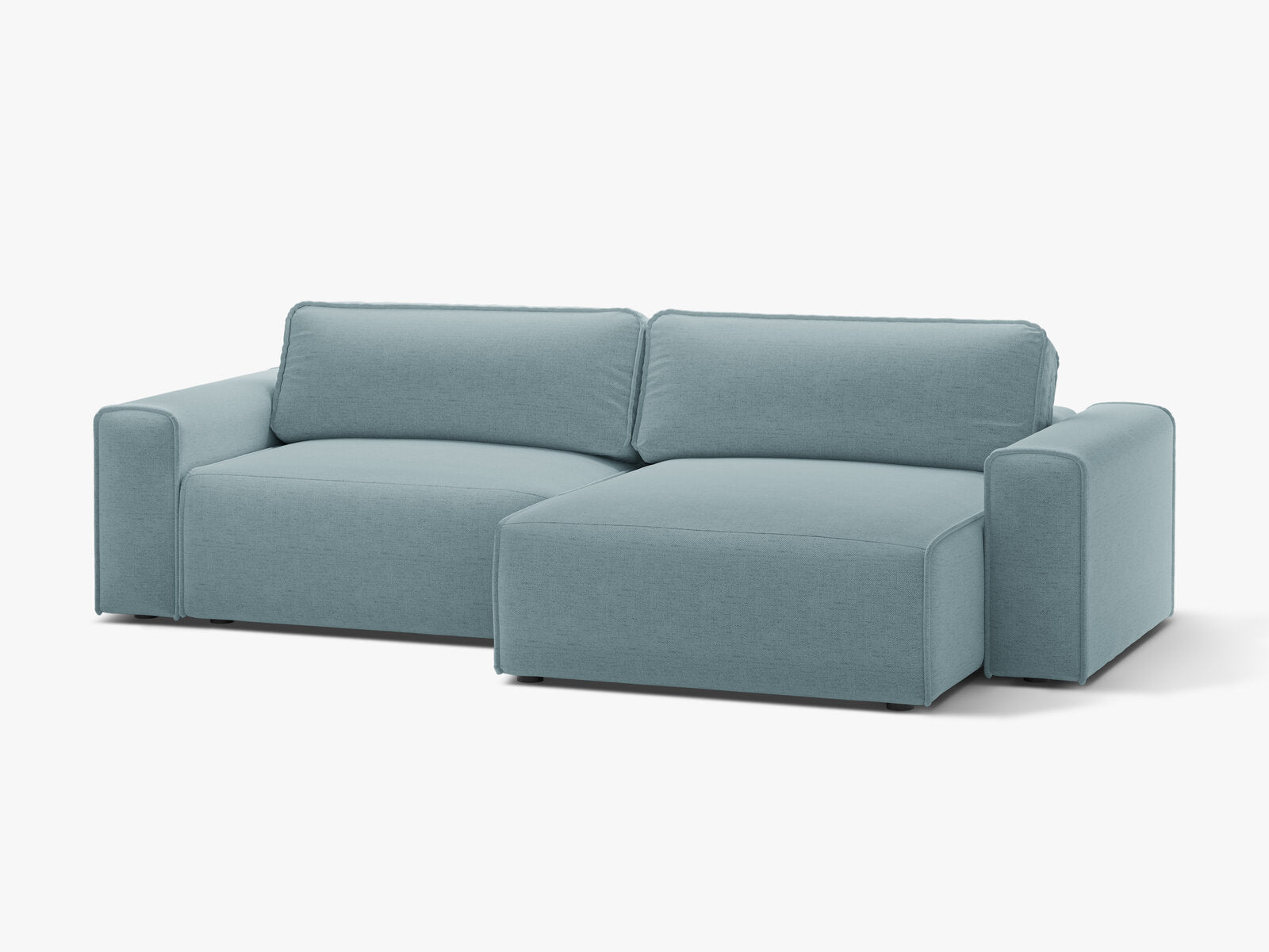 Micadoni Ecksofa Victor 3-Sitzer mit Schlaffunktion Rechts Strukturierter Stoff Hellblau