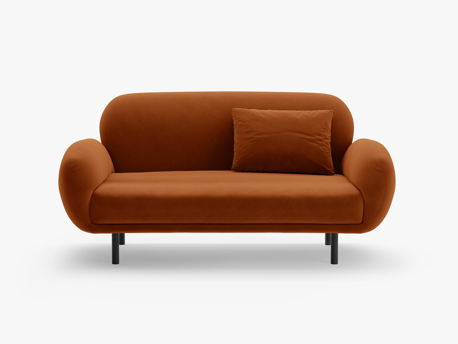 Micadoni Sofa Poppy 2-Sitzer Samt Casino Terrakotta