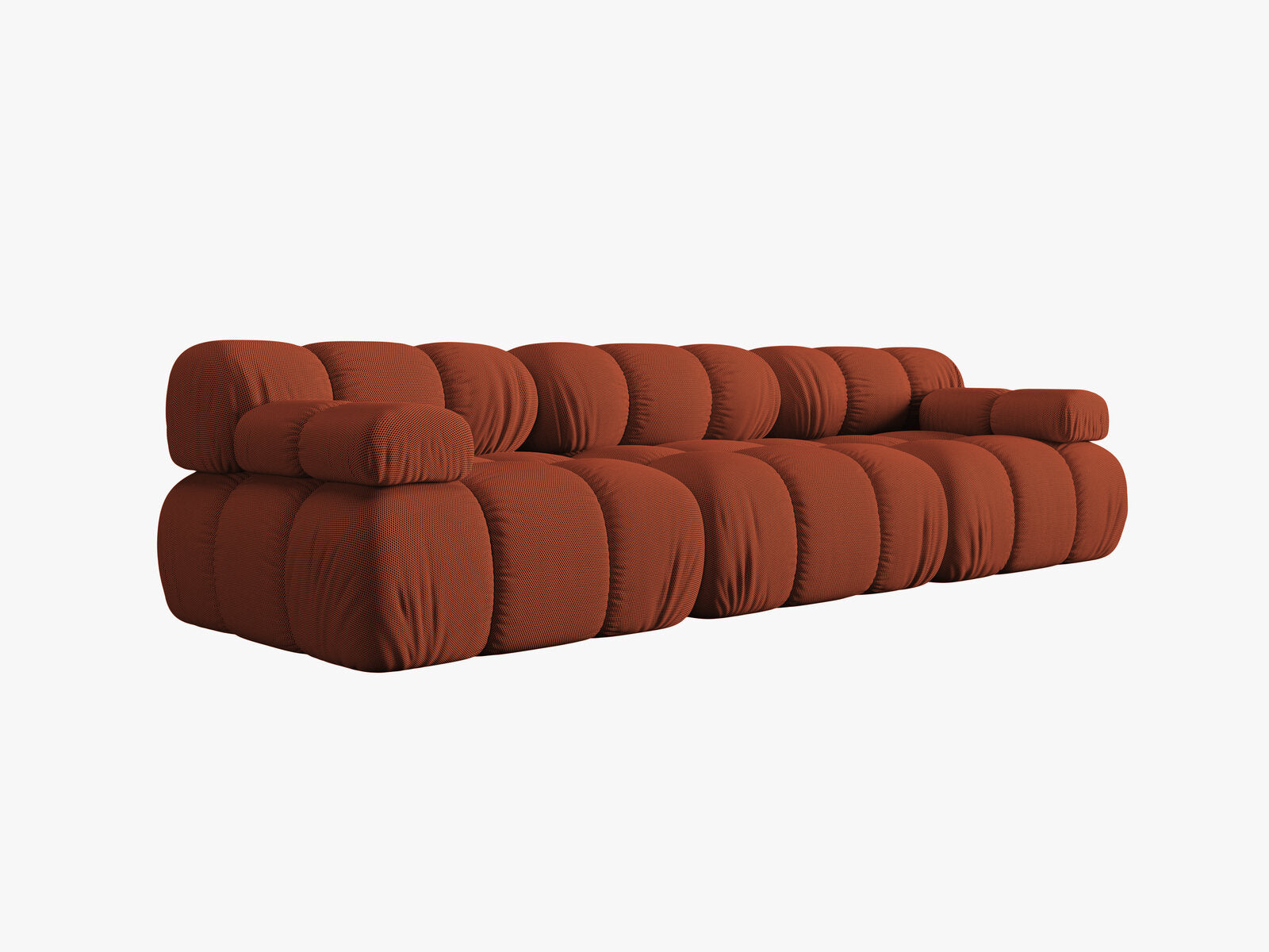 Micadoni Modulares Sofa Bellis 3-Sitzer 3D-Stoff Sonic Ziegel