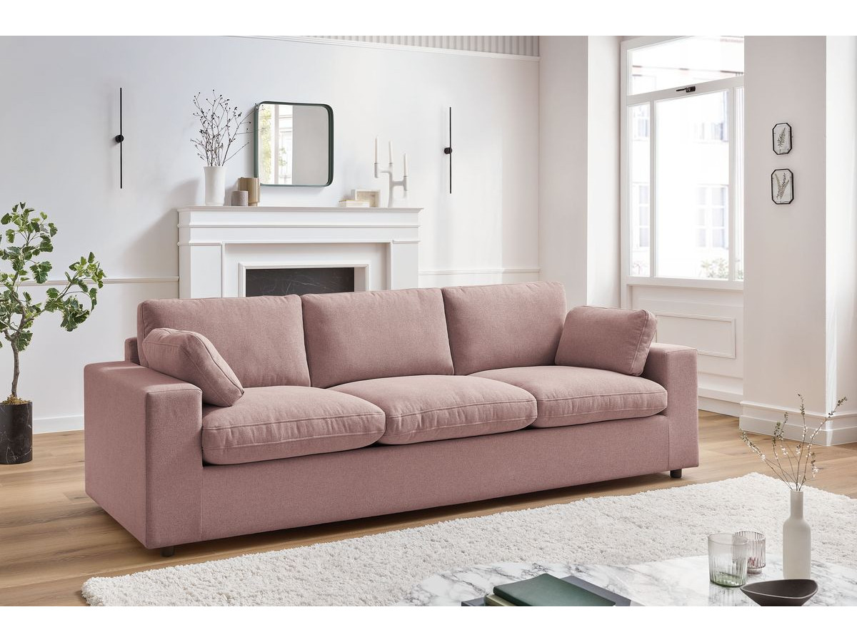 Bobochic Belair Sofa 3-Sitzer 250 × 93 cm Stoff Rosa