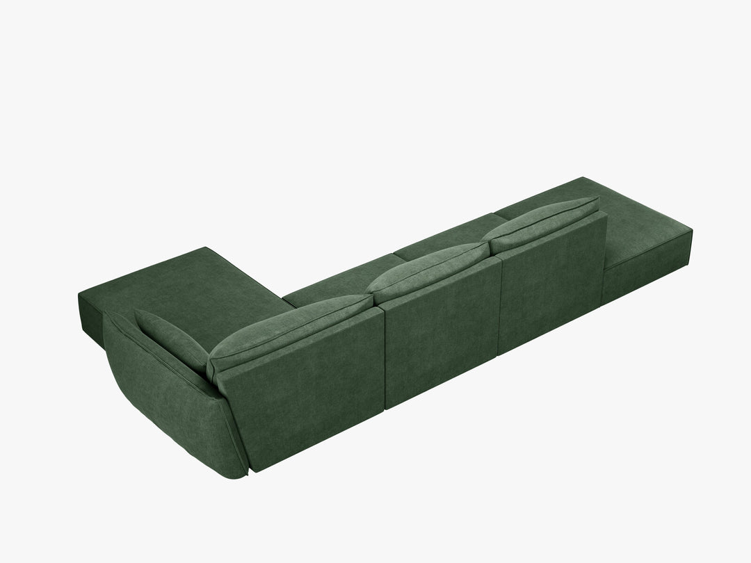 Micadoni Ecksofa Kaelle 5-Sitzer Rechts Chenille Over The Horizon Flaschengrün