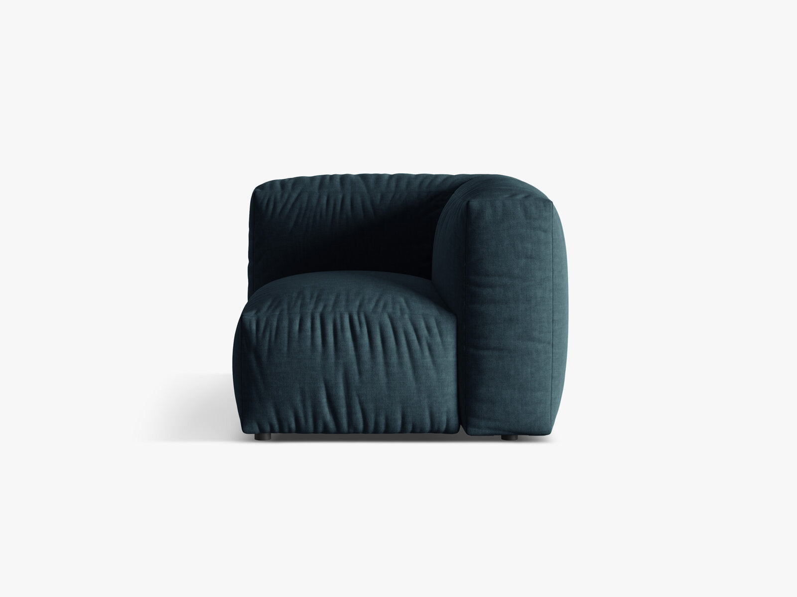 Micadoni Eckmodul Martina 1-Sitzer Klein Strukturierter Stoff Boston Jeansblau